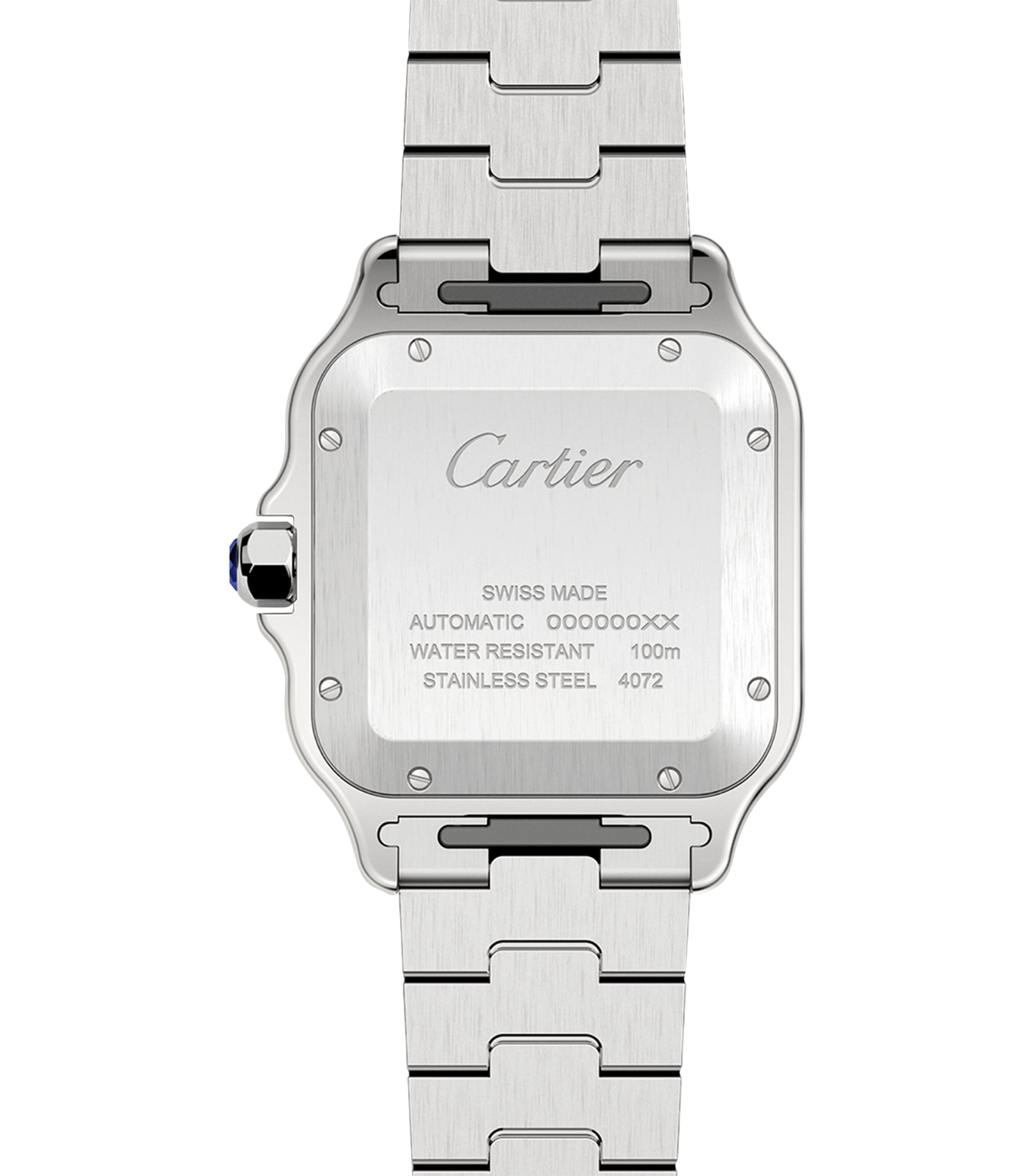 Large Steel Santos de Cartier Watch 39.8mm GREY Image 6