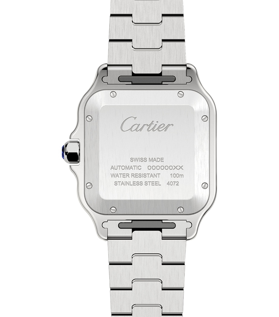 Large Steel Santos de Cartier Watch 39.8mm GREY Image 6