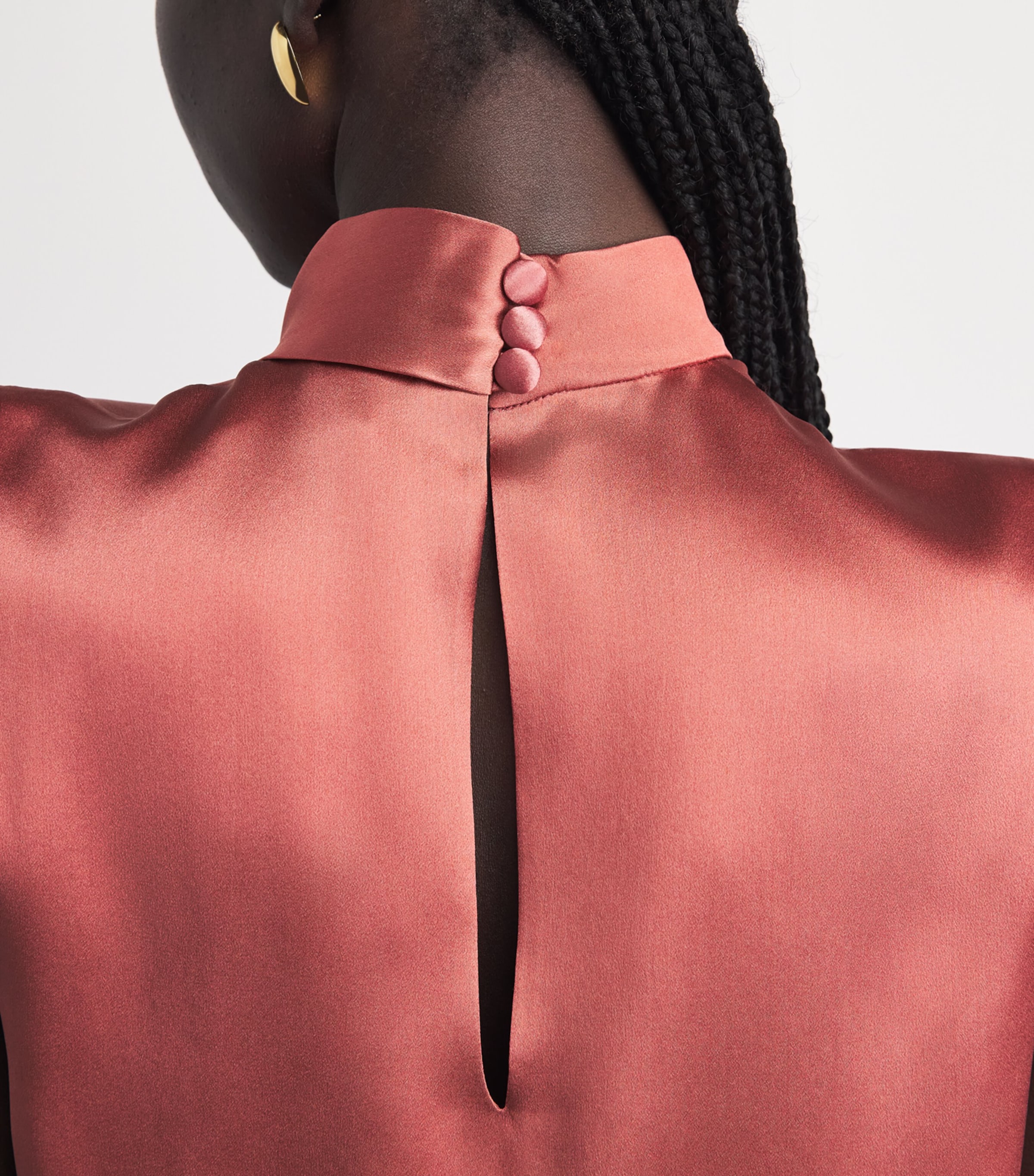 Eleventy Womens Silk High-Neck Top Lampone Image 3