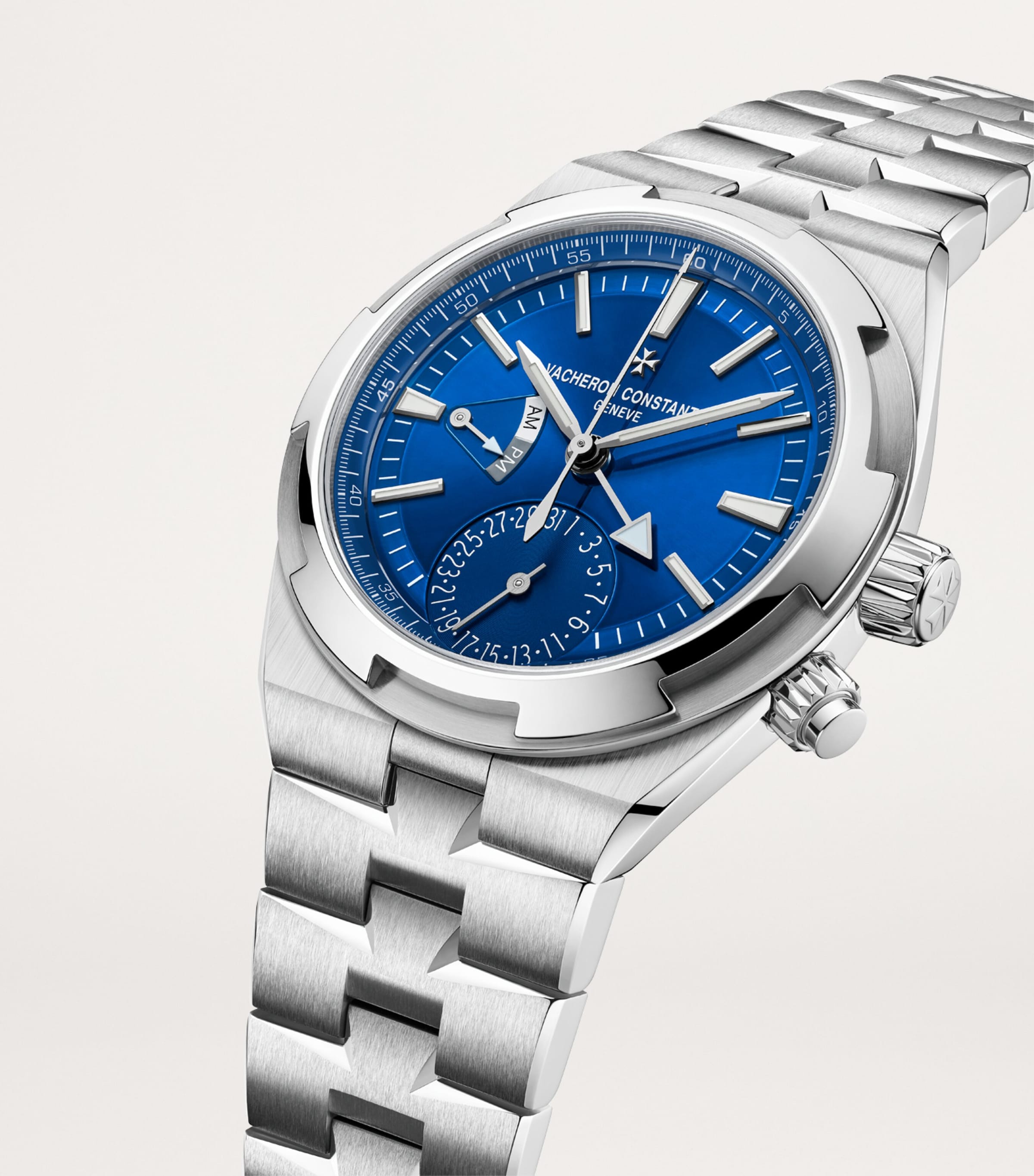 Vacheron Constantin Stainless Steel Overseas Dual Time Watch 41mm Blue Image 8