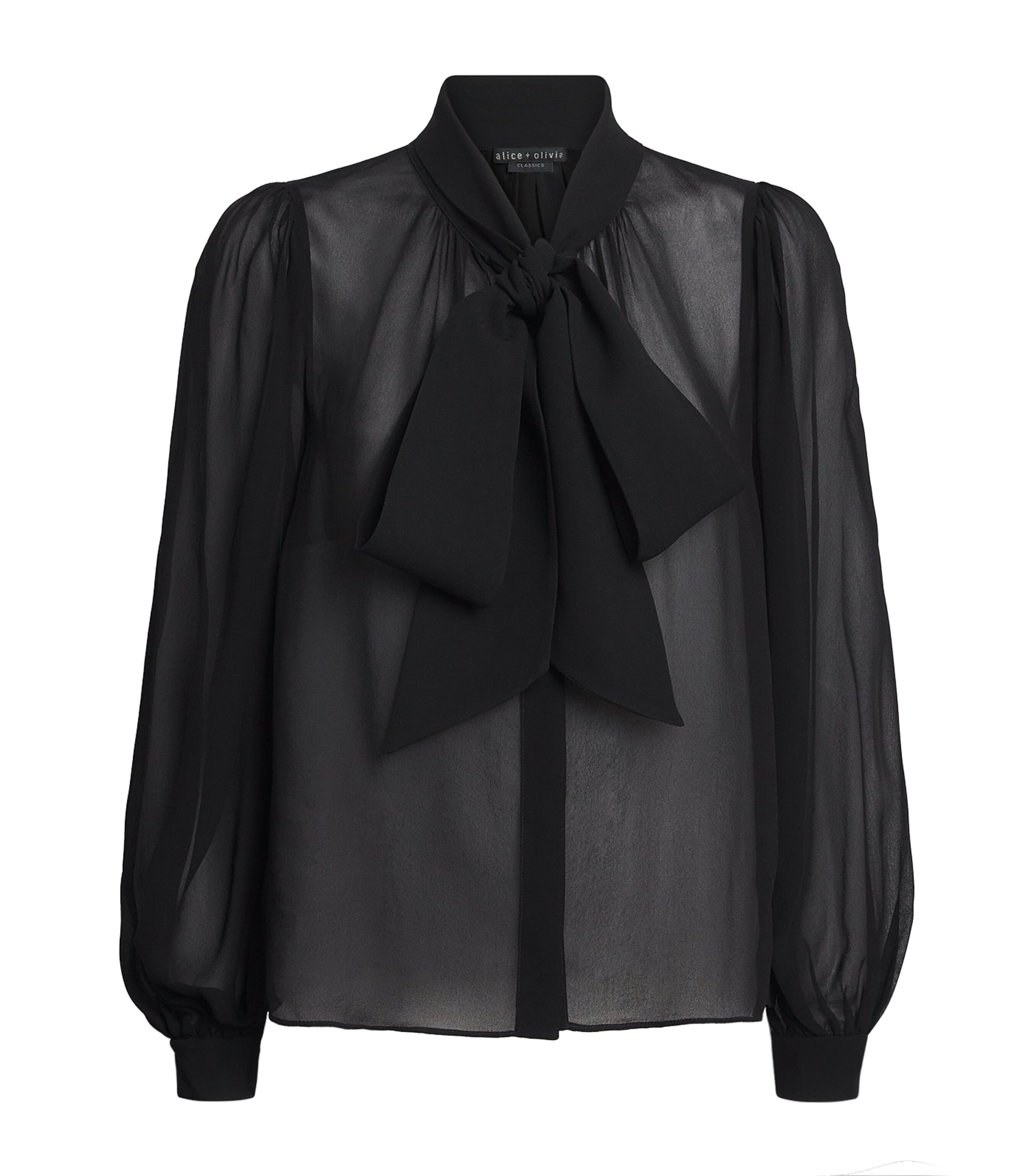 Semi-Sheer Brentley Blouse A001 BLACK Image 1