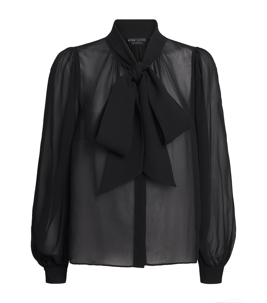 Semi-Sheer Brentley Blouse A001 BLACK Image 1