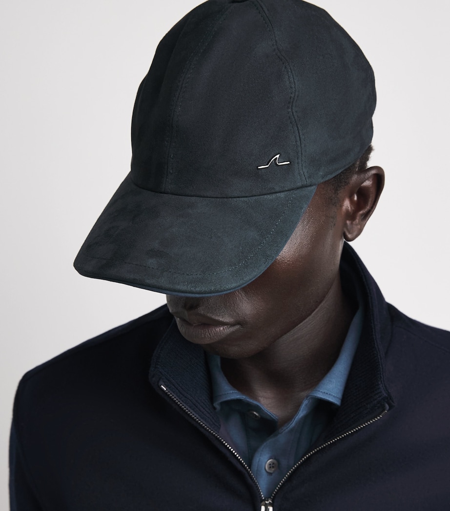 Paul & Shark Goat Suede Fin Logo Cap Blue Image 2