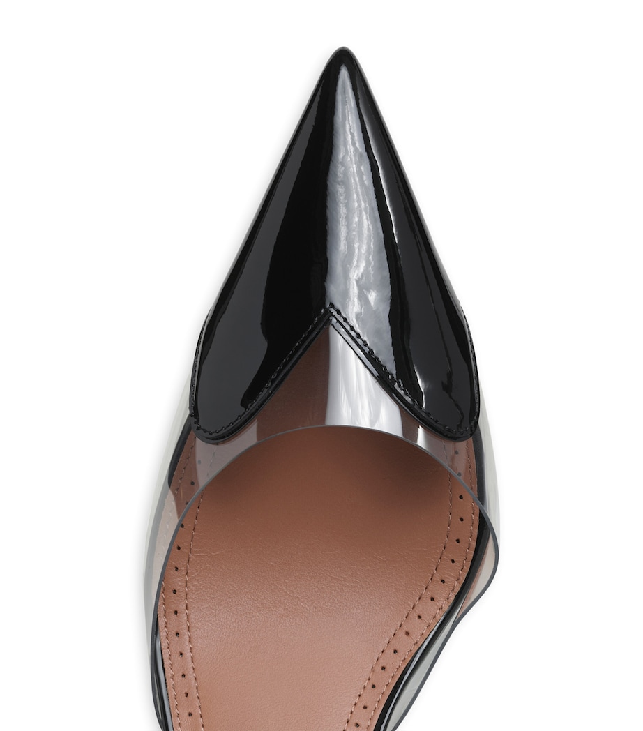 Alaïa Womens Leather-PVC Le Coeur Wedge Mules 60 Black Image 4