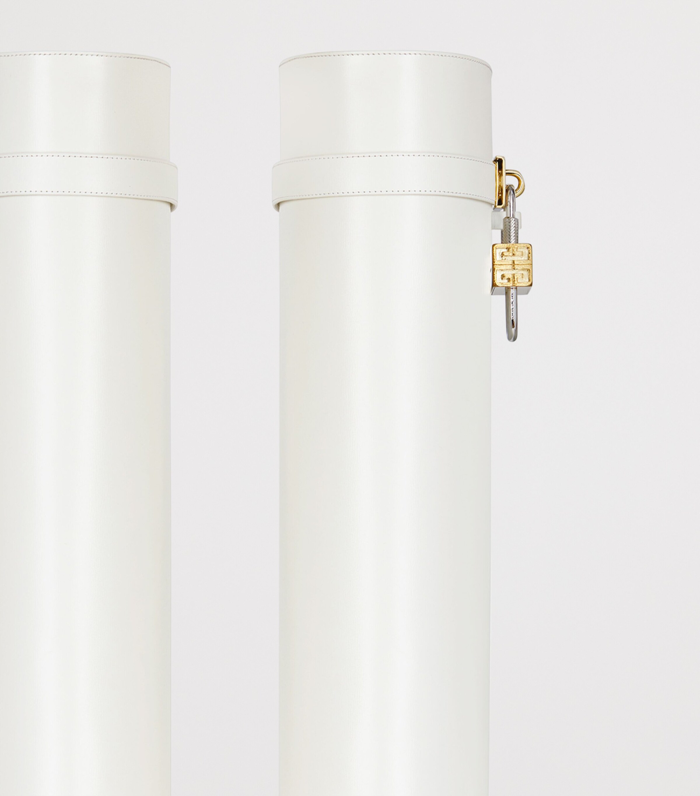 Givenchy Leather Shark Lock Knee-High Boots 90 White Image 6