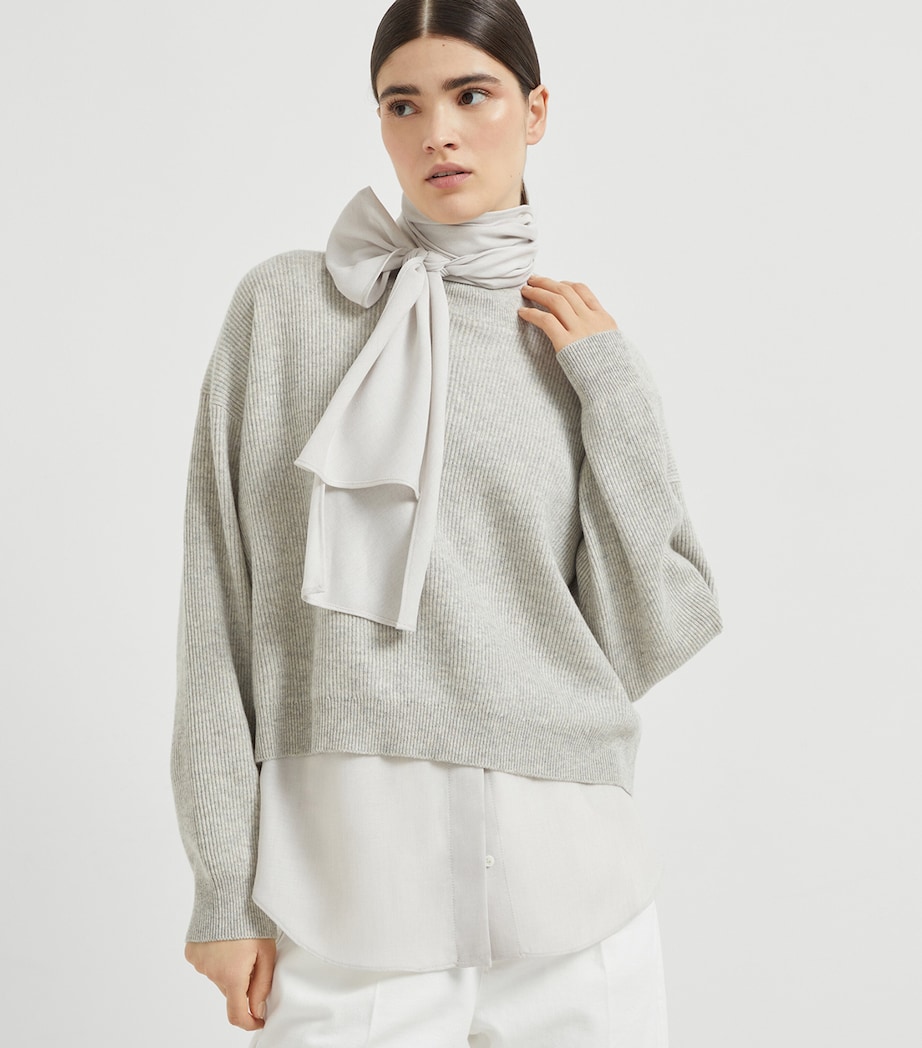 Cashmere Sweater and Pussybow Blouse C8920 Image 2