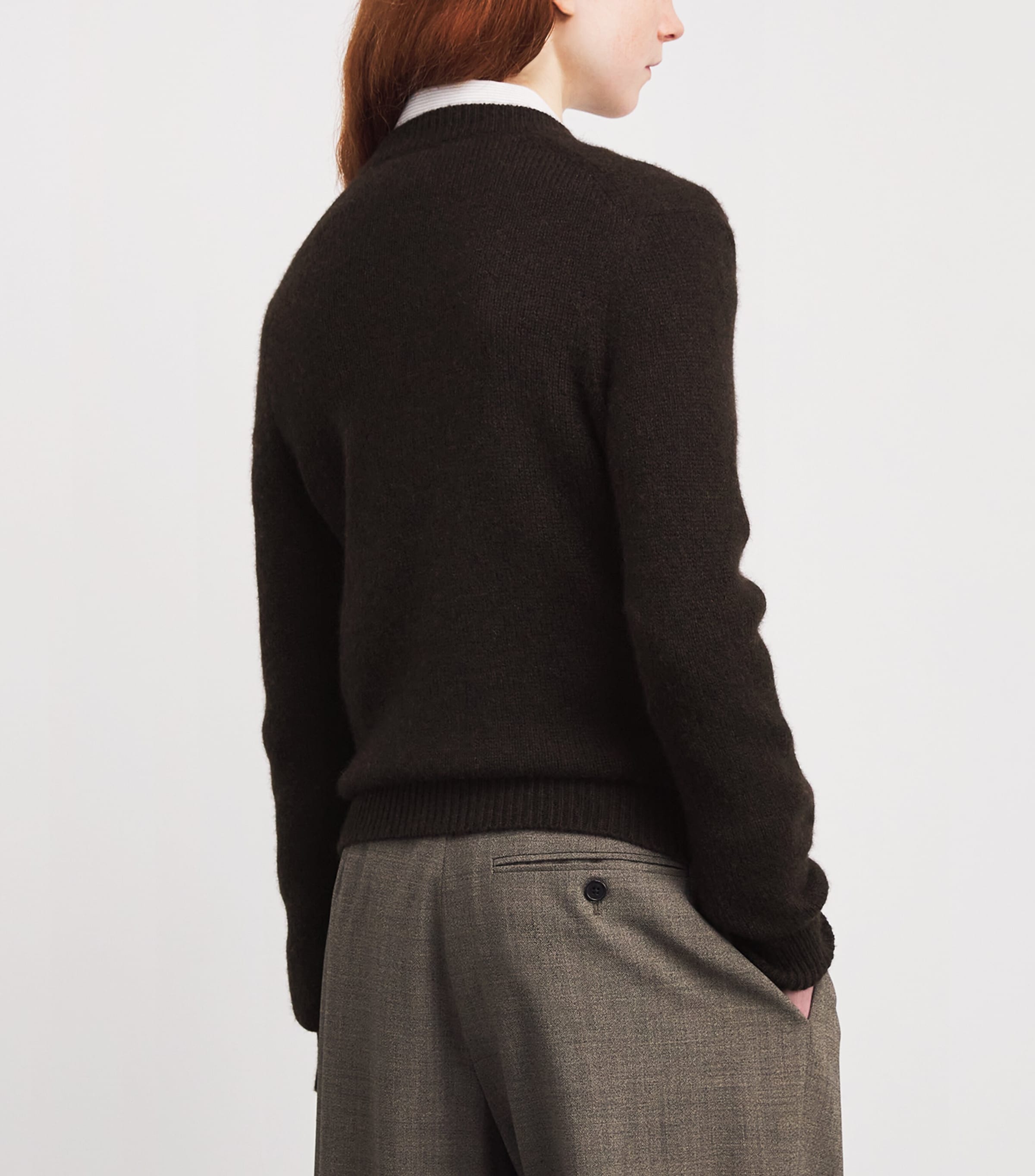 The Row Womens Nalini Goat Cashmere Sweater Chestnut Brown Image 4