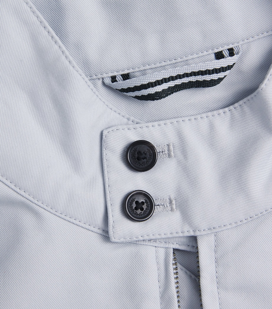 Fred Perry Mens Logo Harrington Jacket Dusky Blue Image 6