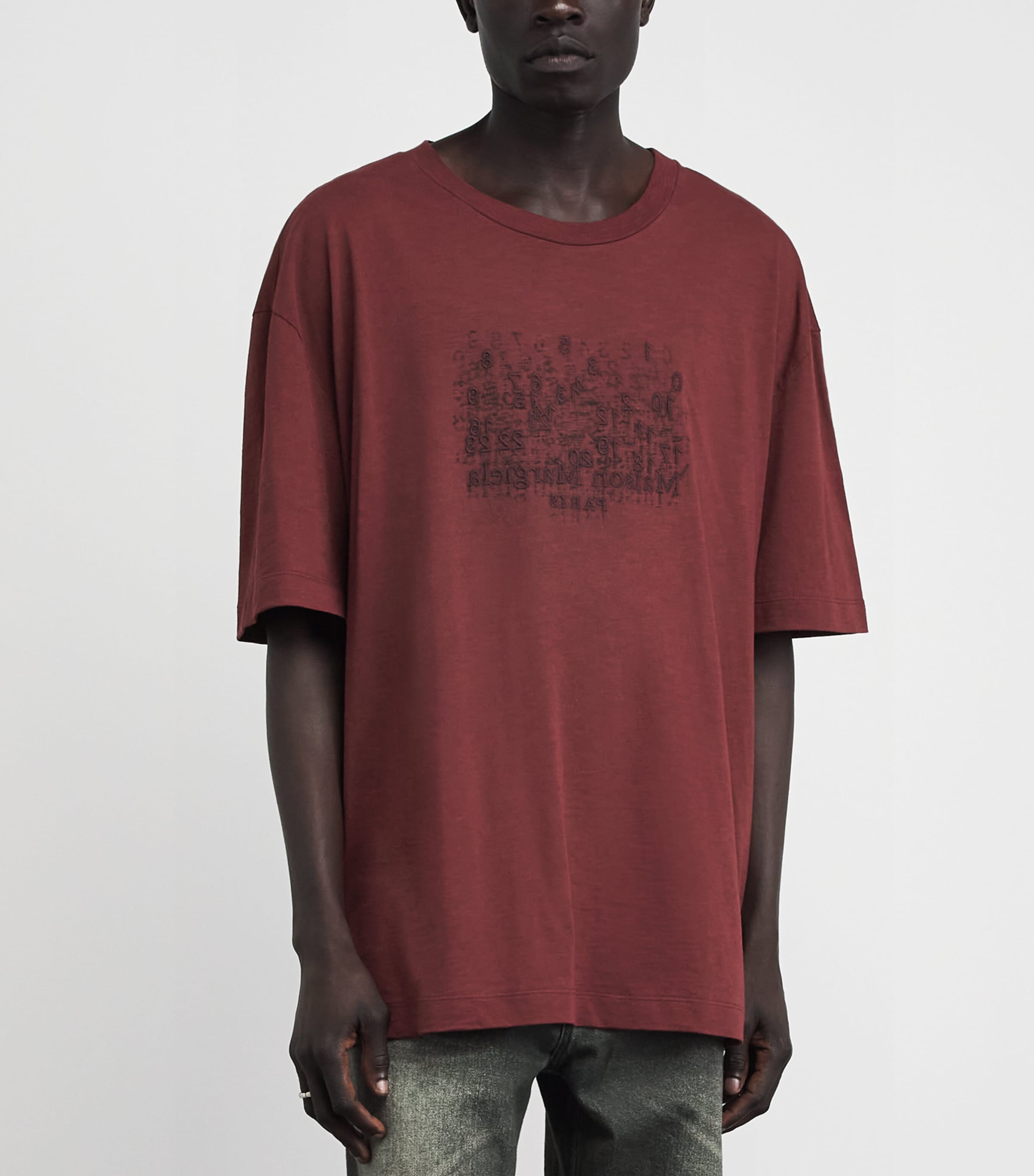 Maison Margiela Red Cotton Numeric T-Shirt | Harrods US