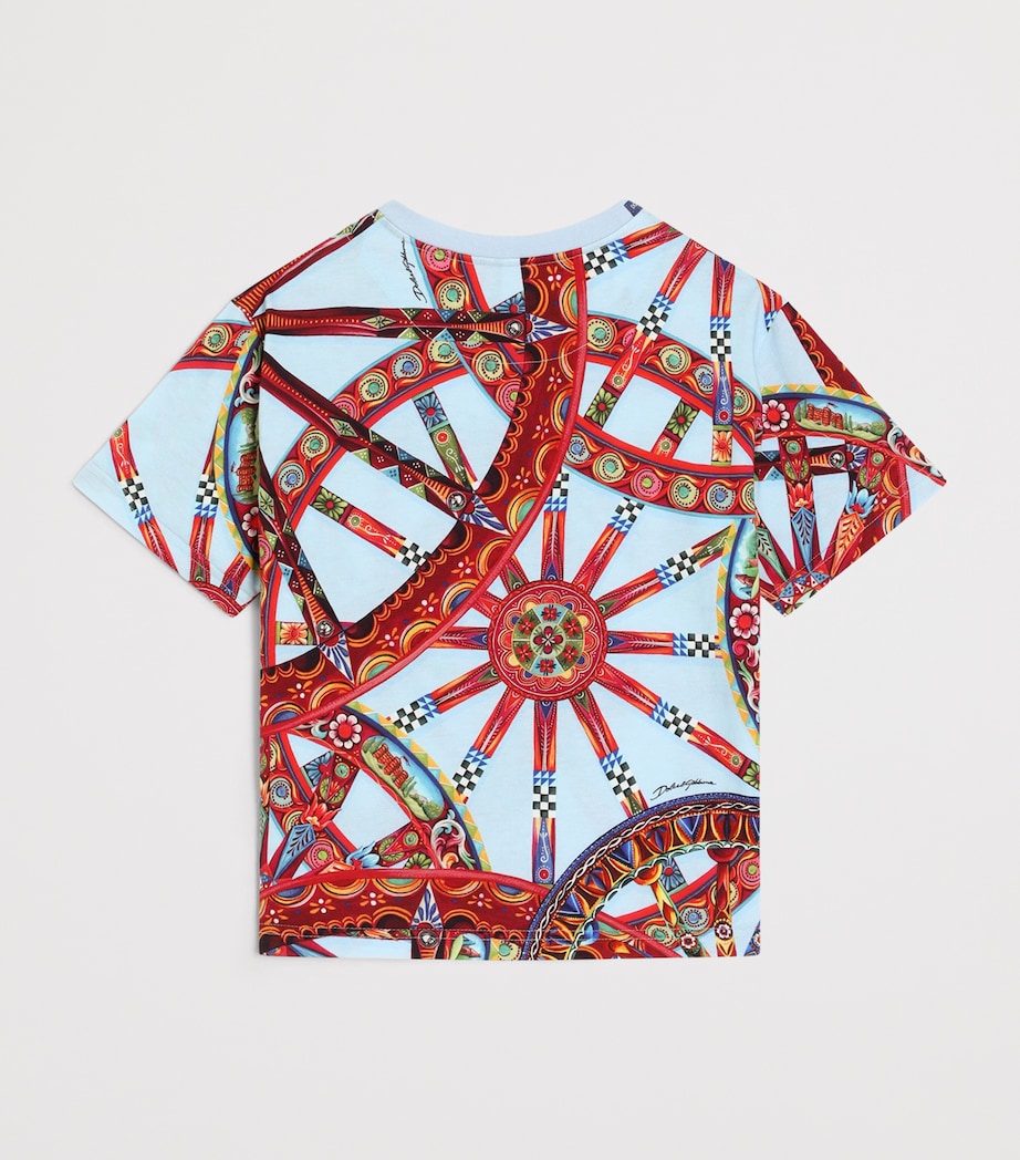 Dolce&Gabbana Kids Carretto Print T-Shirt (8-14 Years) Ruote Carretto Image 2