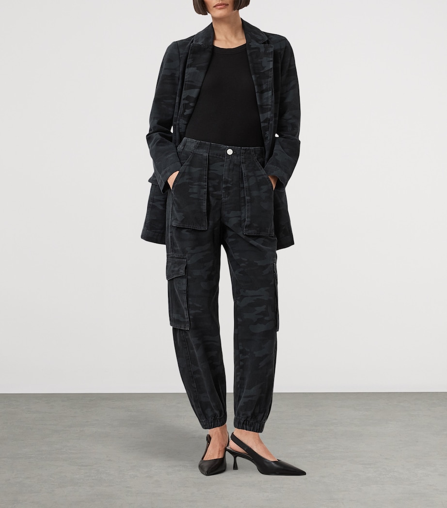 Printed Freda Cargo Trousers CAMO INK BLUE Image 2