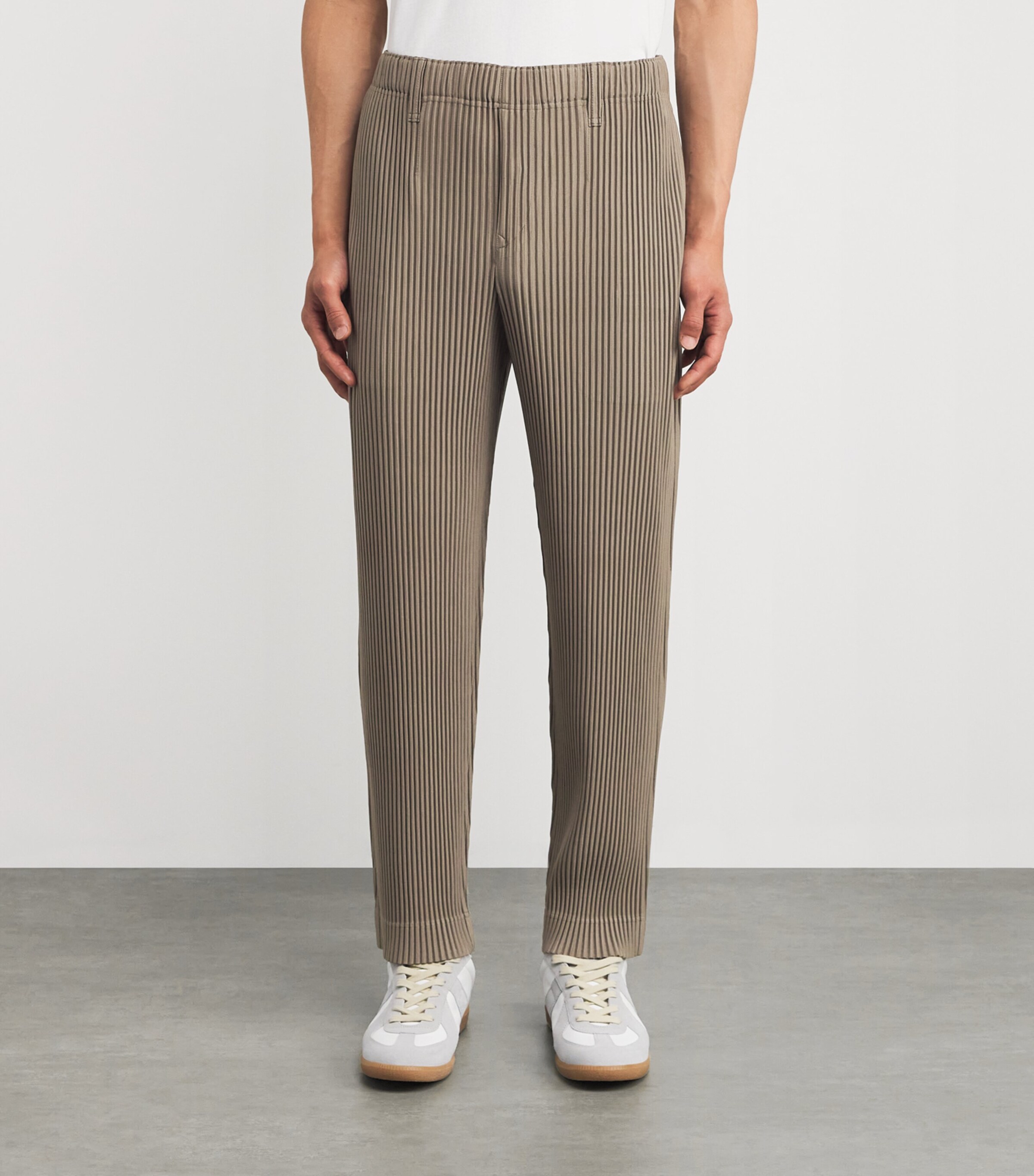 Homme Plissé Issey Miyake Mens Pleated Straight Trousers Riverside Gray Image 3