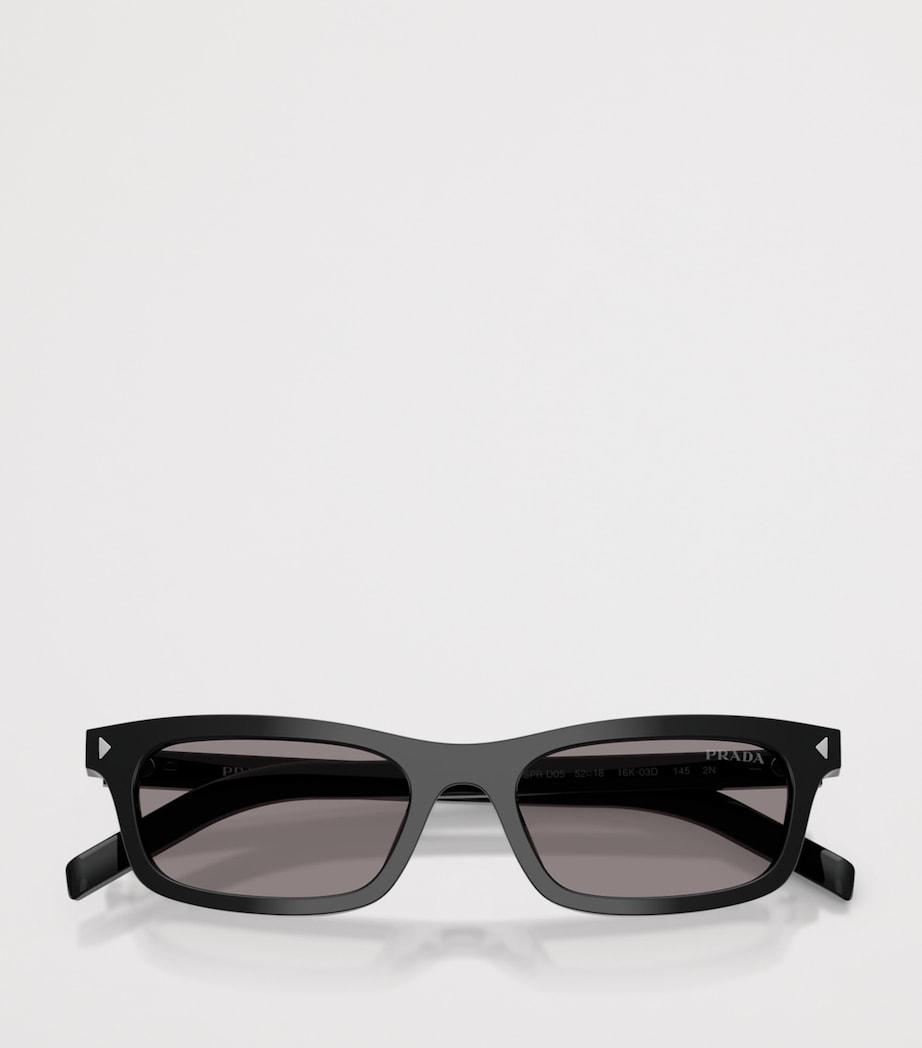 Prada Acetate Rectangle Sunglasses Black Image 5