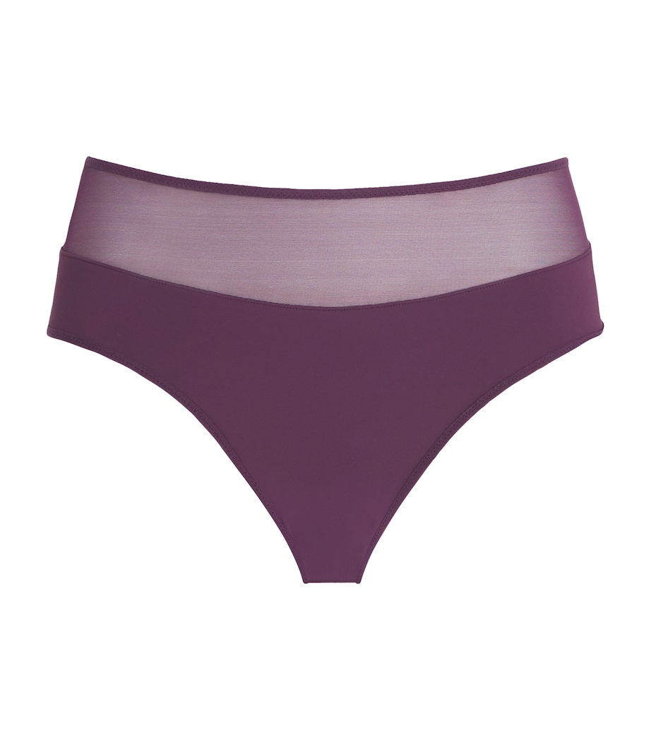 Sheer Opaque High-Rise Briefs 849 AUBERGINE Image 1