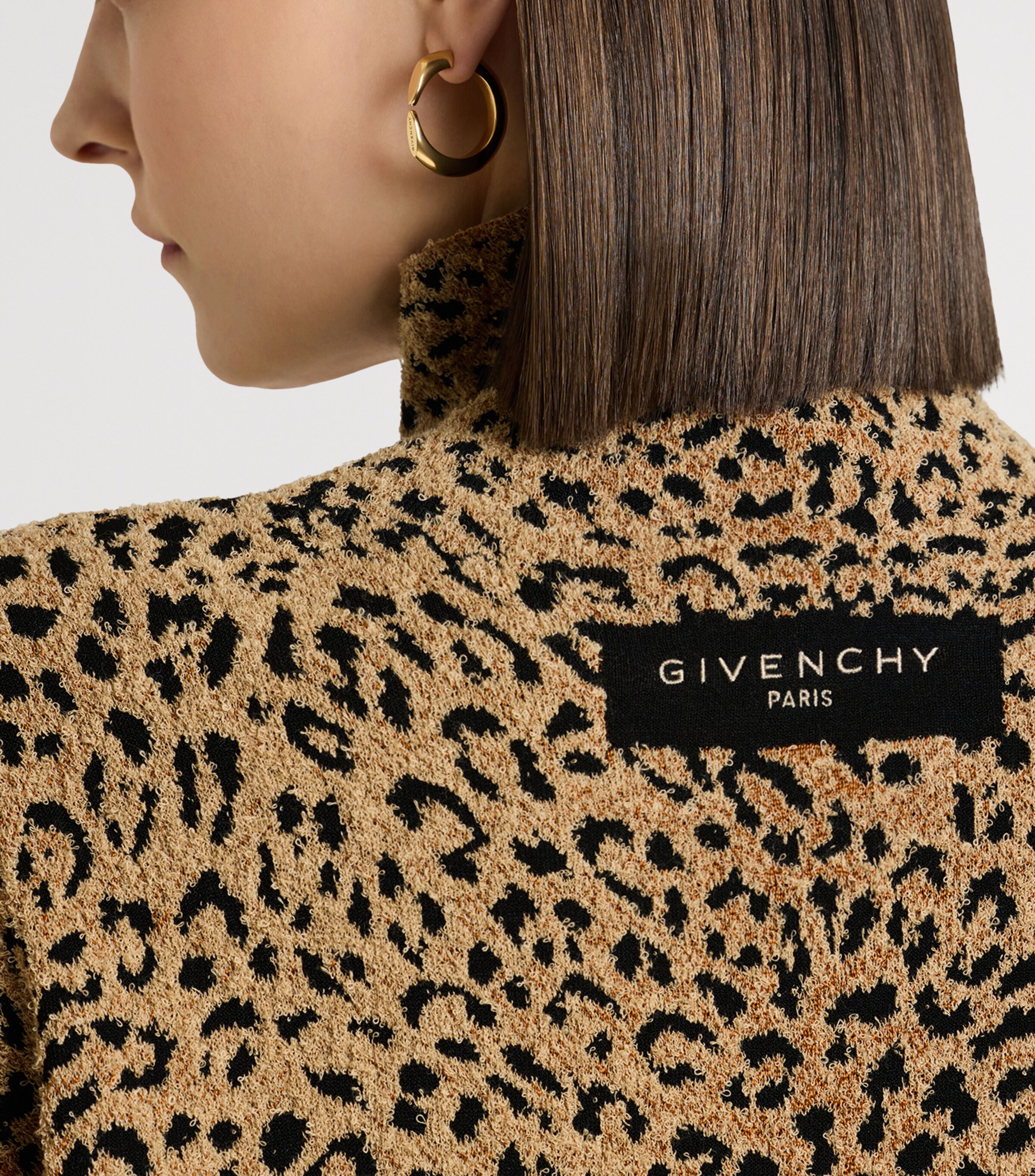 Givenchy Womens Leopard High-Neck Mini Dress Image 9