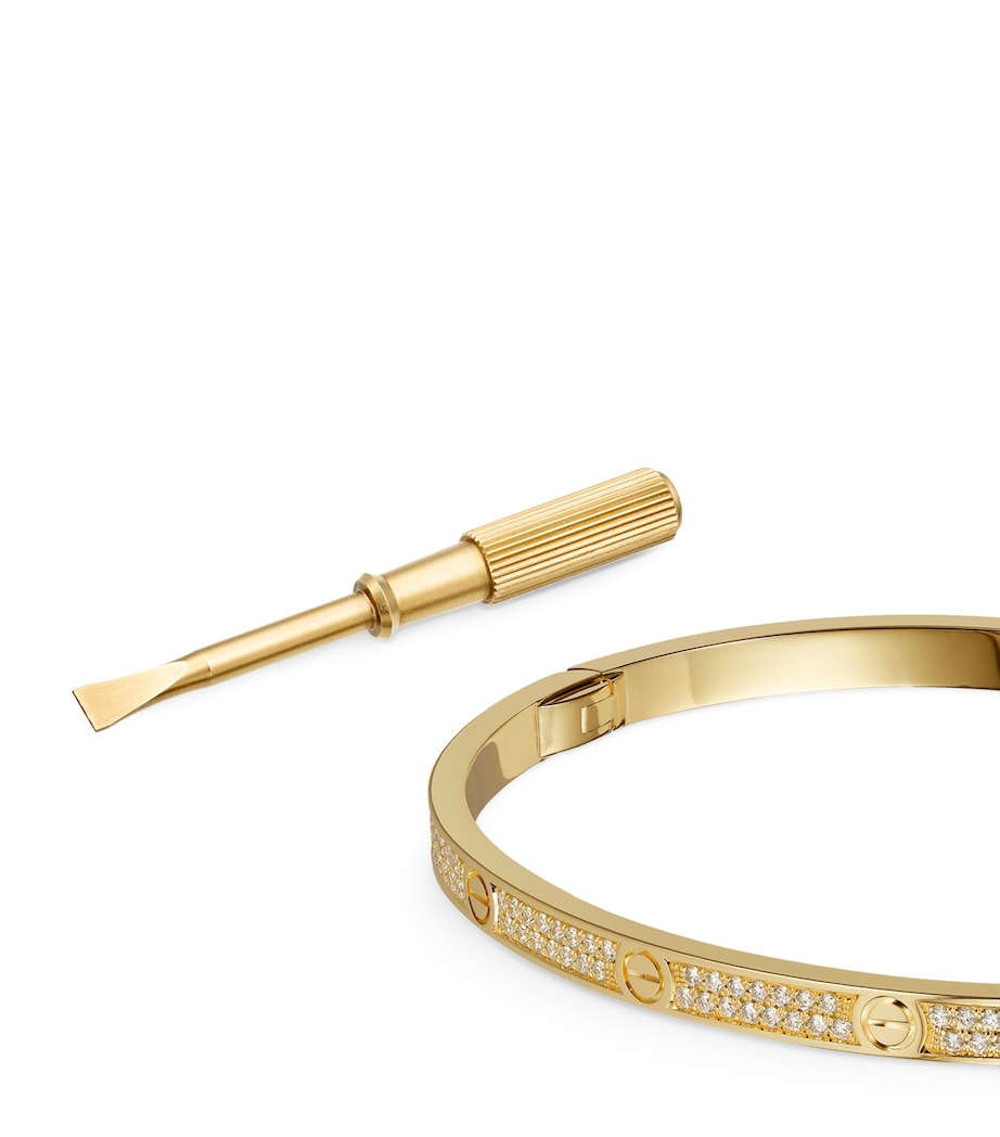 LOVE Small Yellow Gold Diamond-Paved Bracelet YELLOW GOLD Image 7