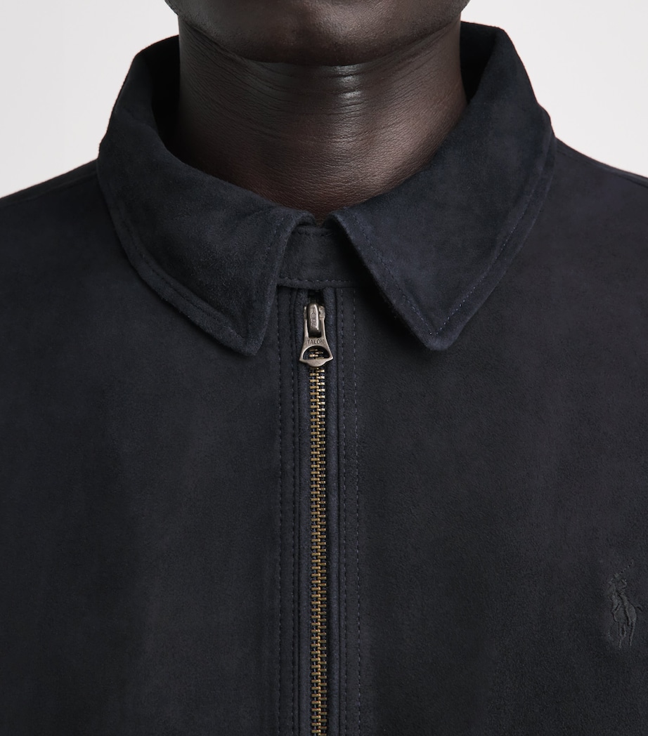 Polo Ralph Lauren Mens Bayport Suede Jacket Collection Navy Image 3