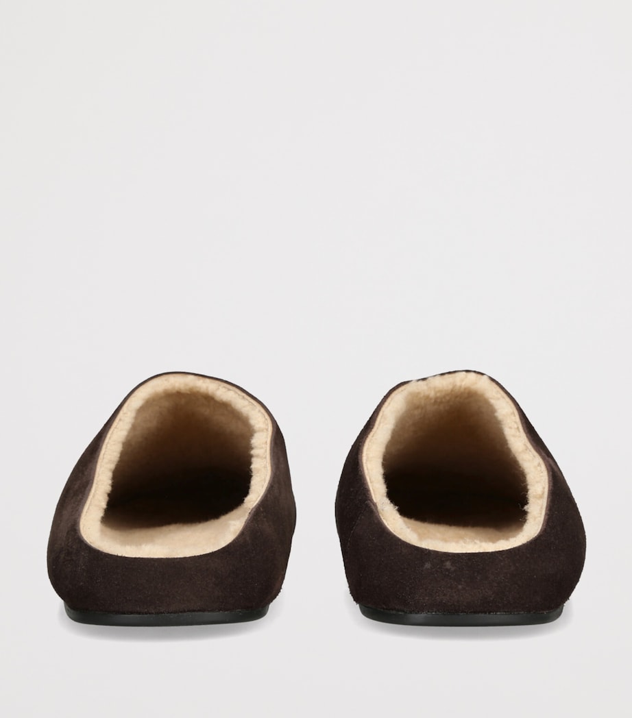 Hudson Suede Shearling Slides DARK BROWN Image 2