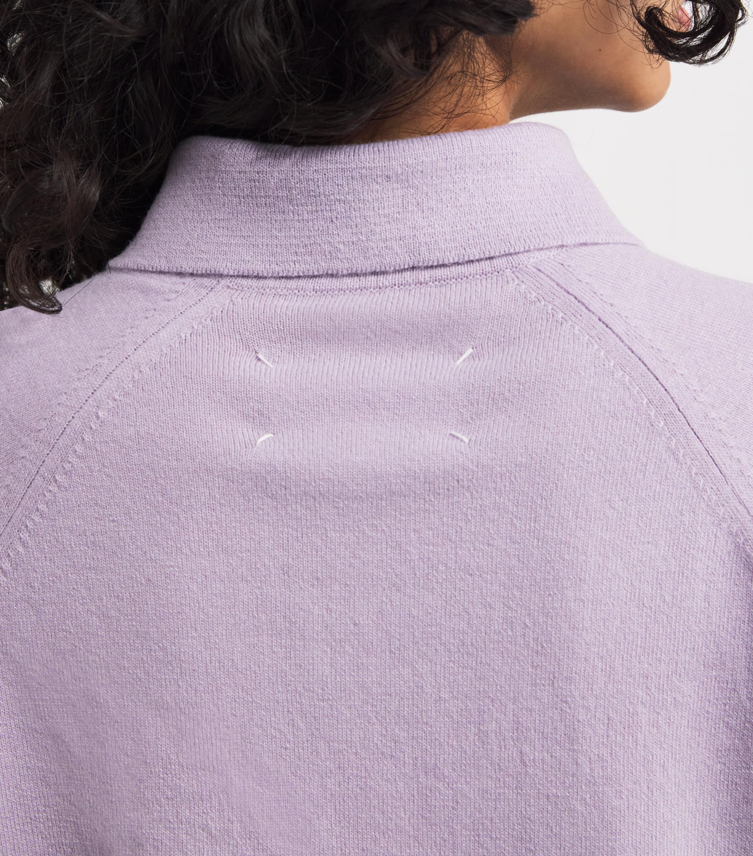 Maison Margiela Womens Virgin Wool Polo Shirt Lilac Image 6