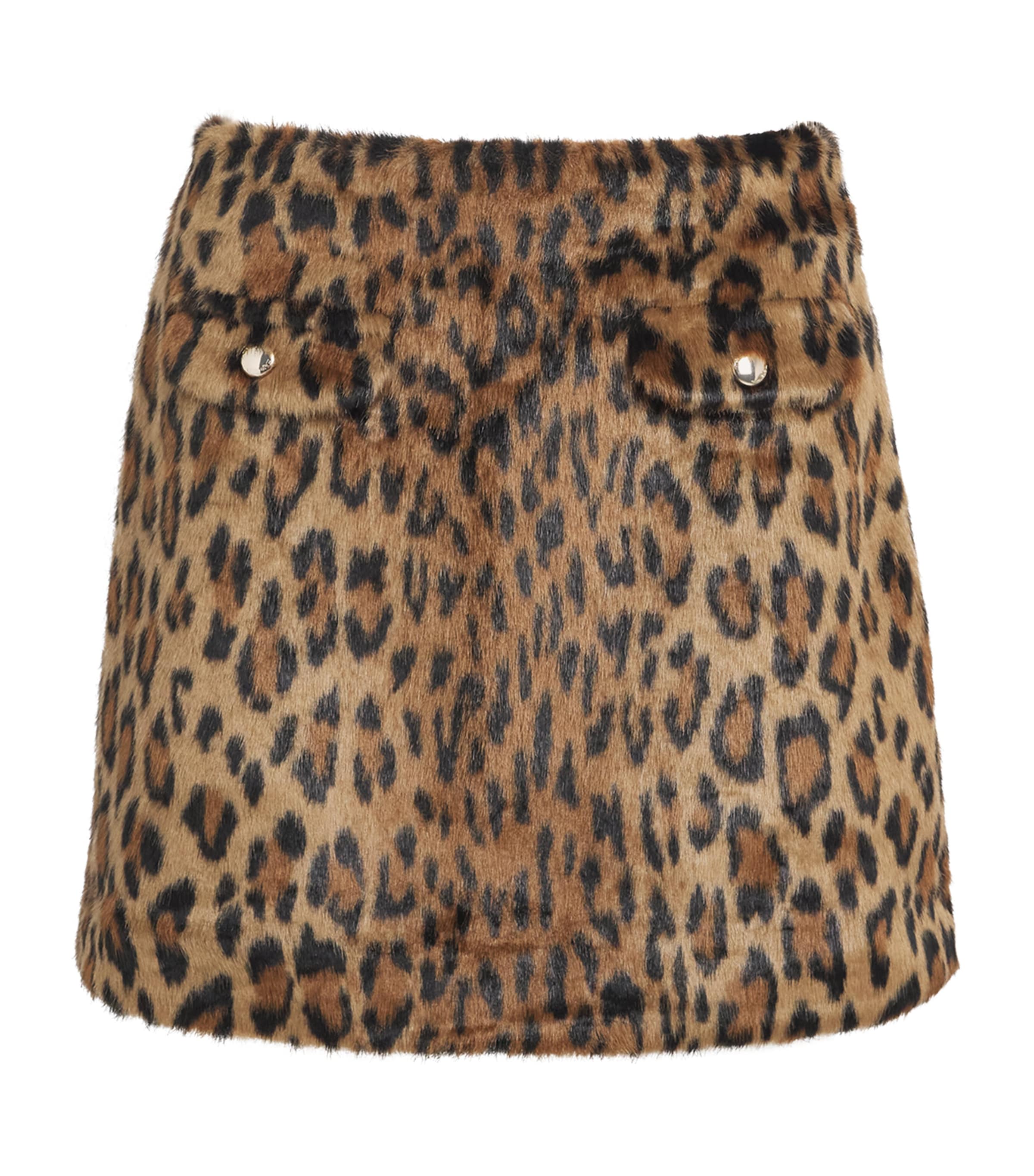 Maje Leopard Print Mini Skirt In Brown