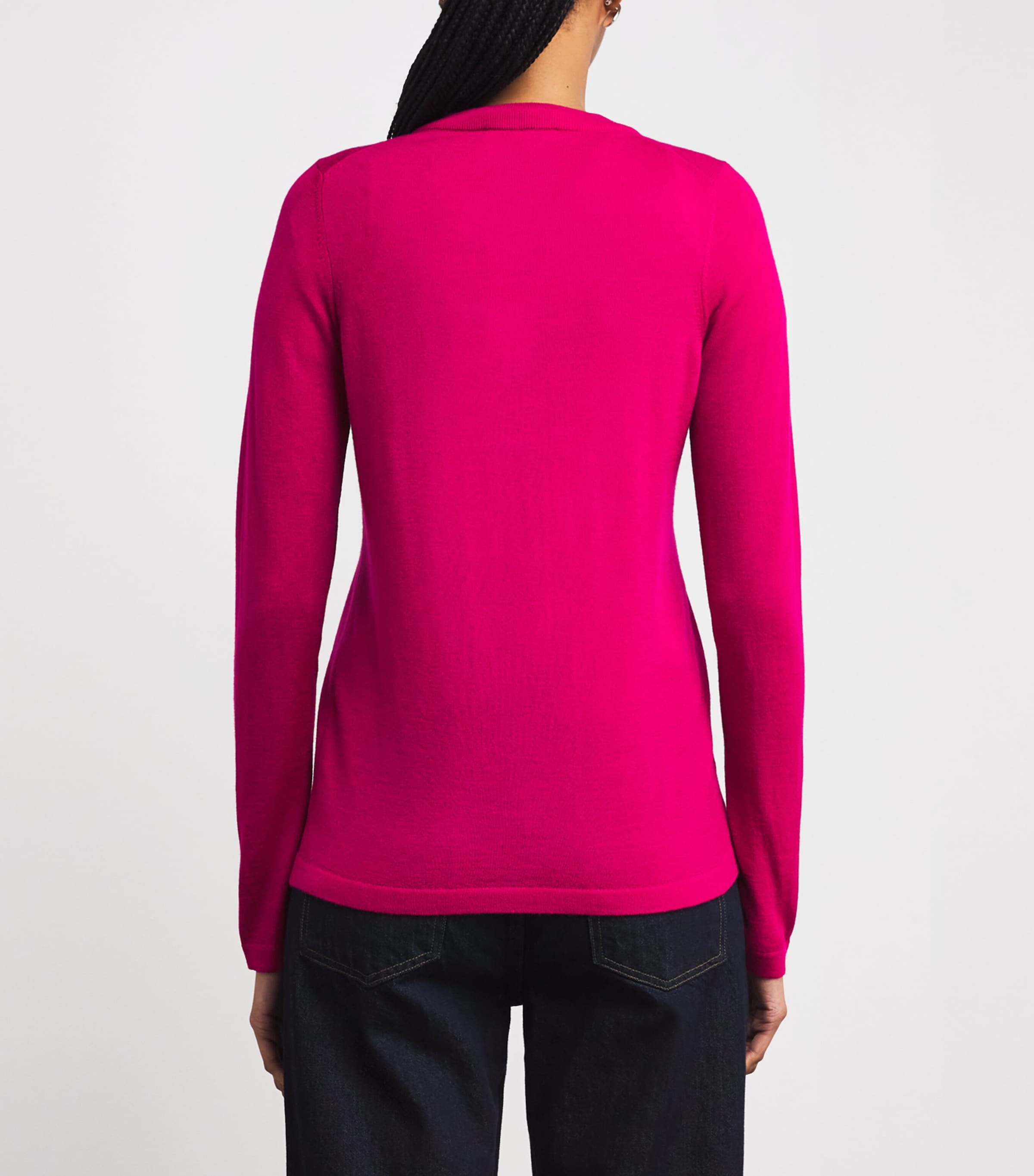 Merino Wool Extra-Fine Cardigan 8046 MAGENTA Image 4