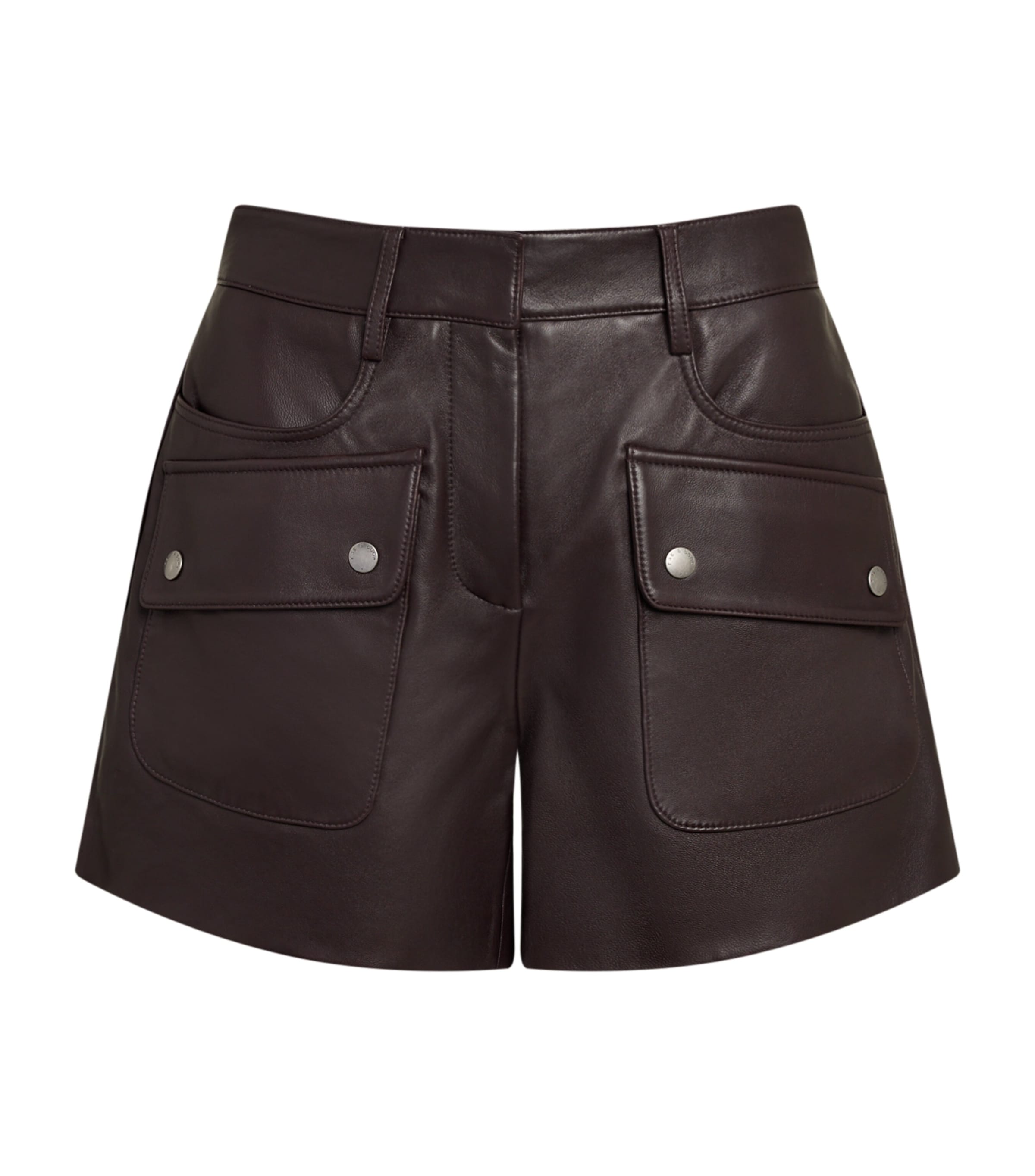 Rag & Bone Leather Aria Shorts In Brown