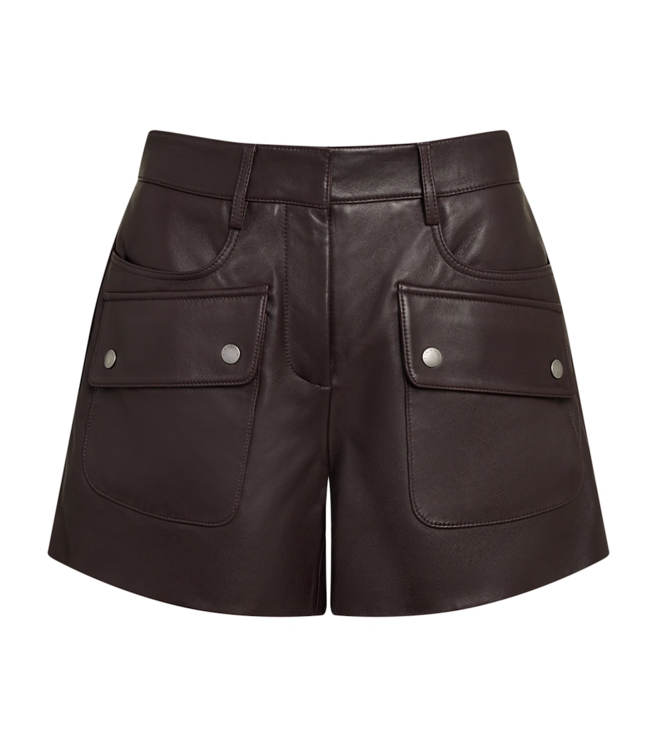 Leather Aria Shorts BROWN Image 1