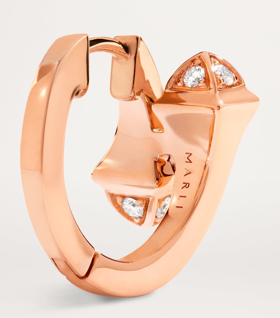 Rose Gold and Diamond Cleo Huggie Earrings ROSE GOLD Image 3