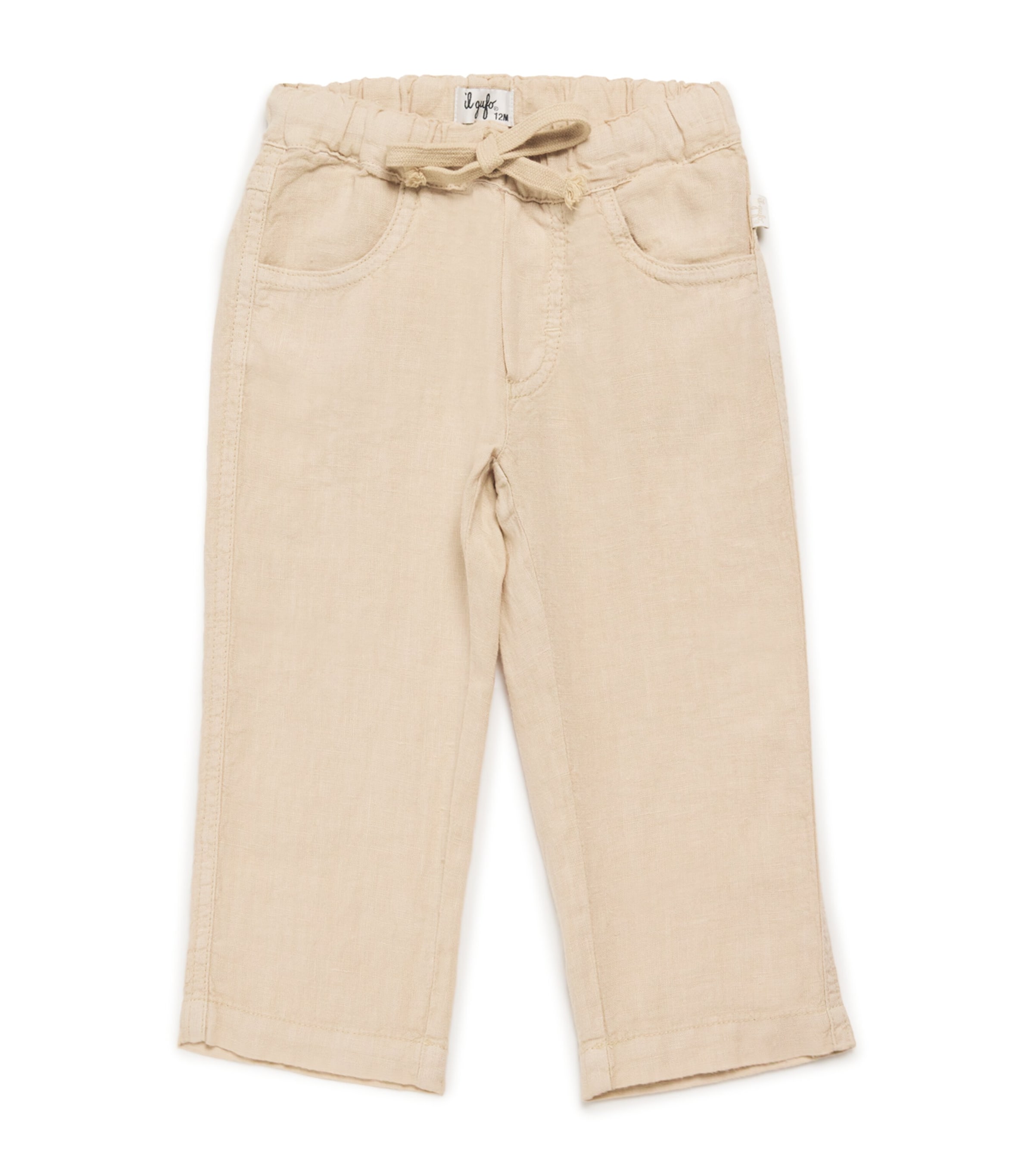 Il Gufo Linen Tie-waist Trousers In Beige