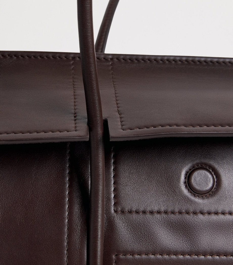 Harrods Medium Leather Marcie Tote Bag Brown Image 5