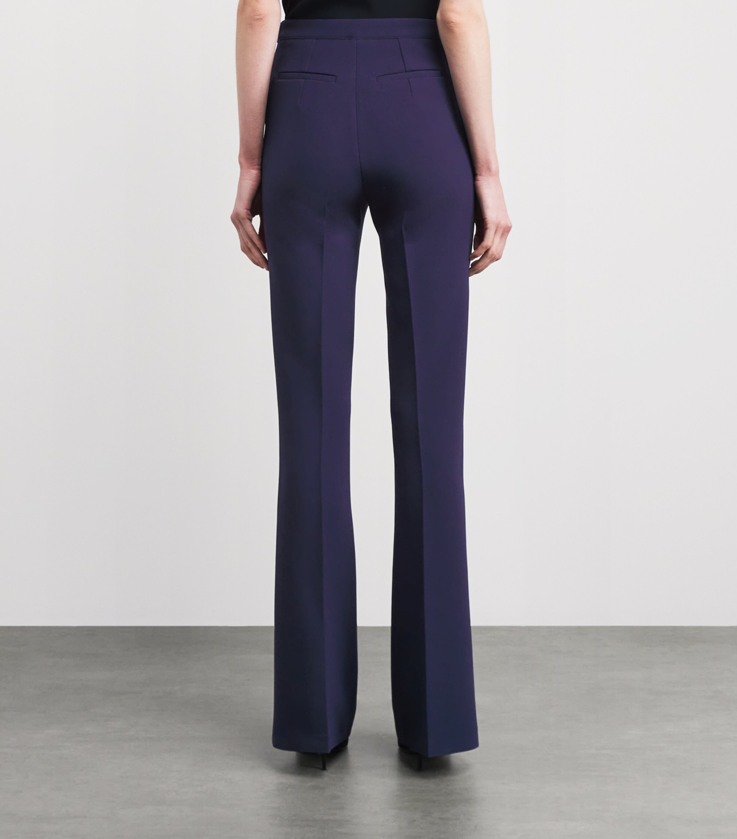 Safiyaa Womens Crepe Flared Tailored Trousers Azurite Image 5