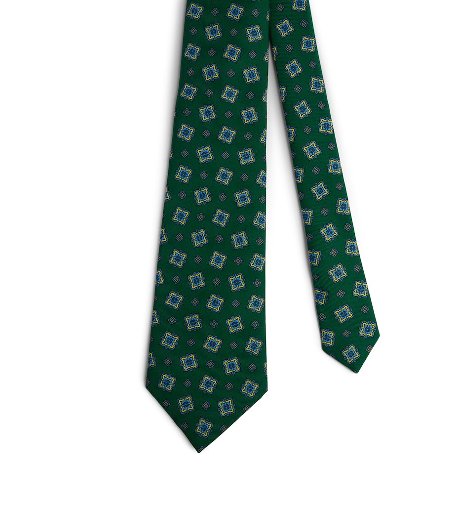 Silk Printed Tie 303RACING GREEN Image 1