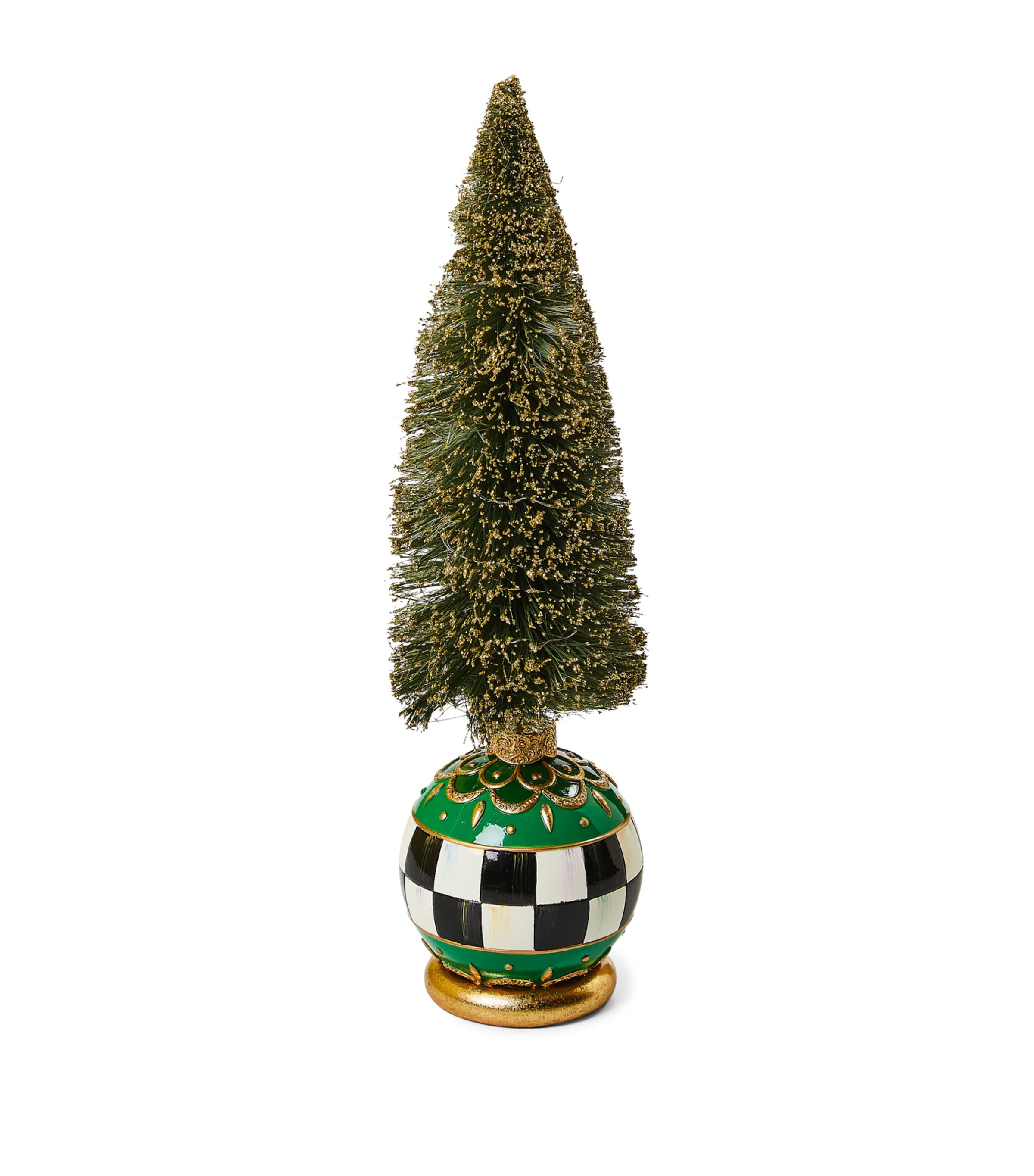 Mackenzie-childs Medium Emerald Luxe Illuminated Bottle Brush Tree In Green