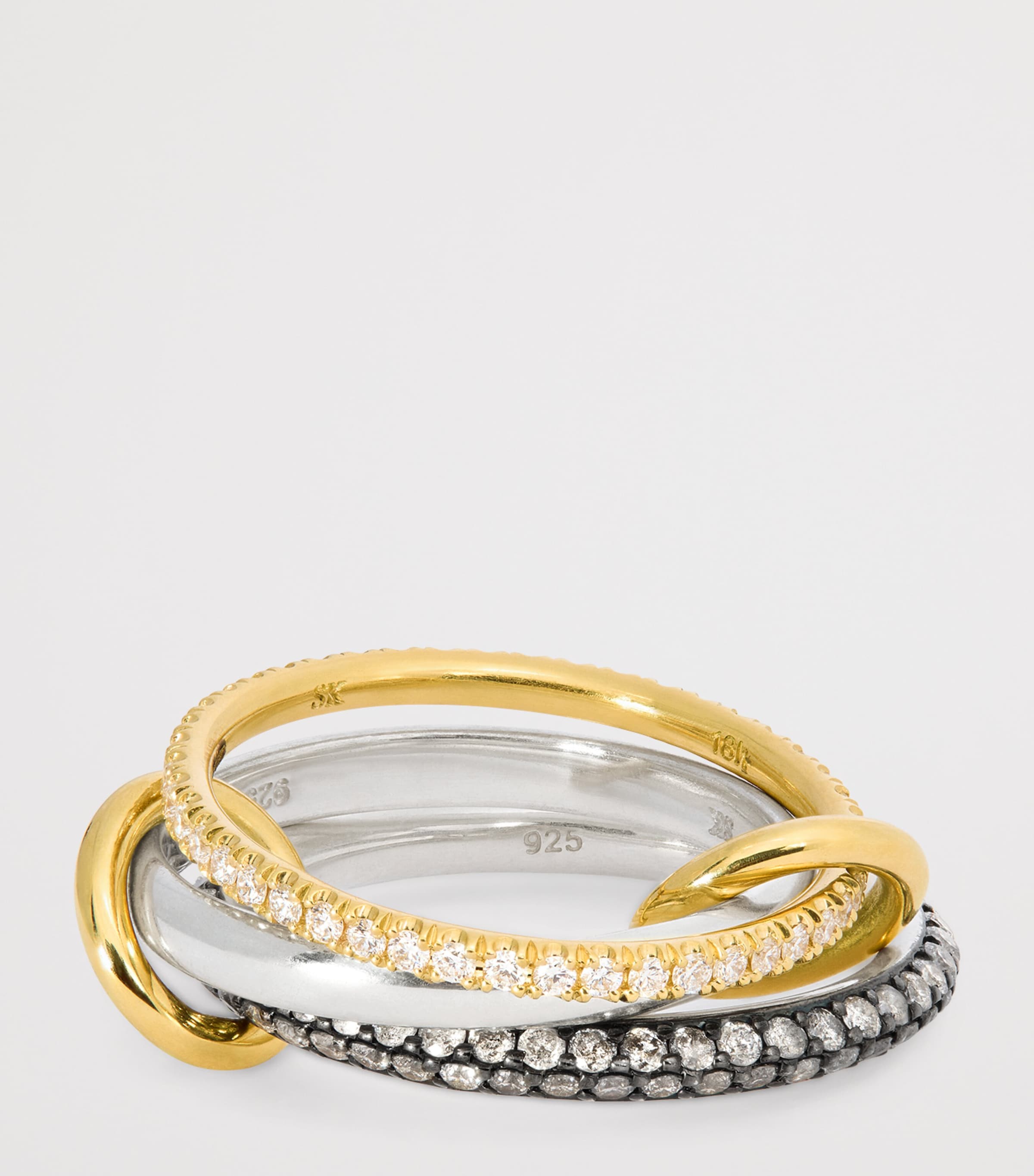 Mixed Gold and Diamond Scorpio Ring STERLING SILVER Image 6