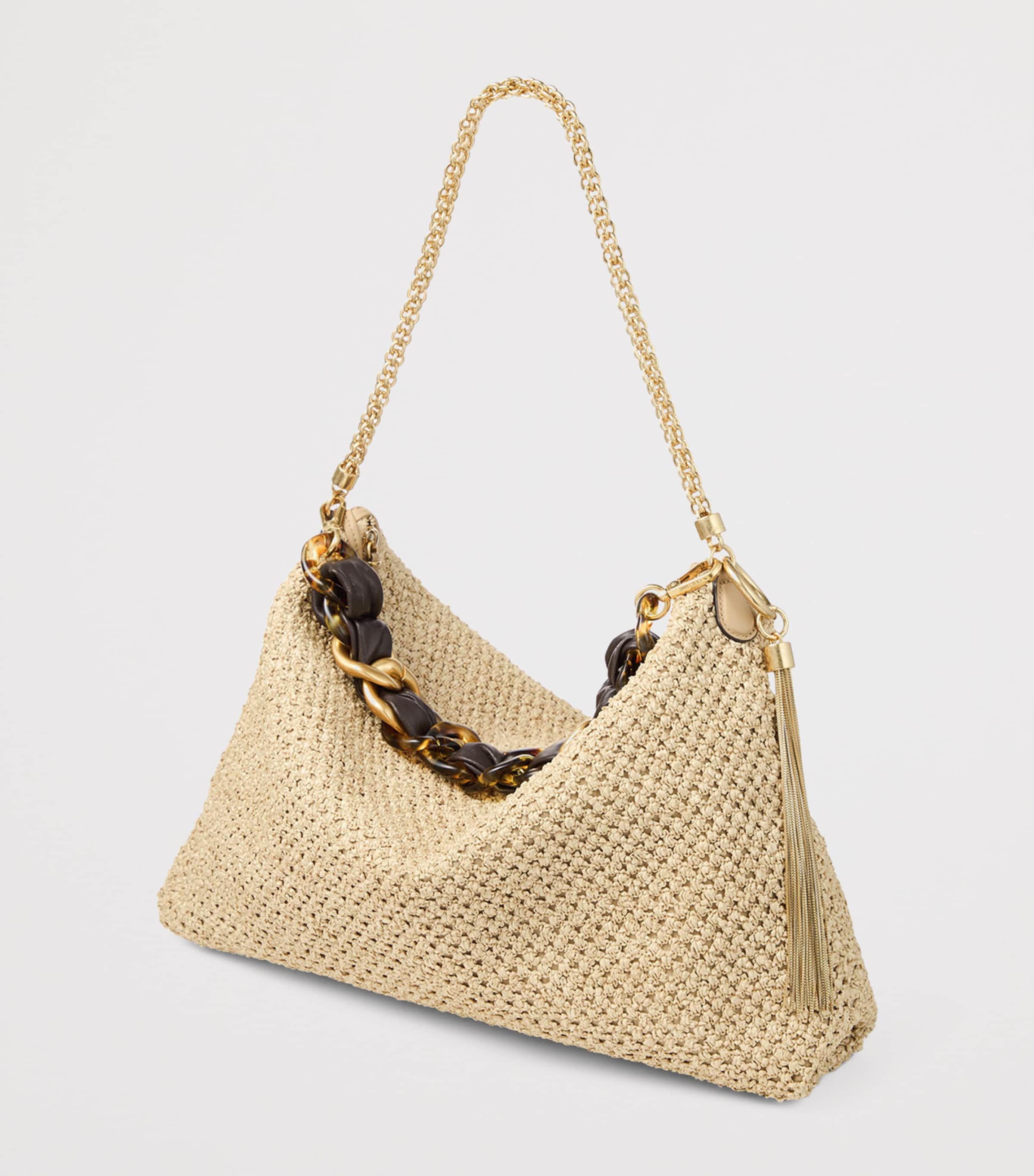 Callie Maxi Raffia Shoulder Bag NATURAL/COFFEE/GOLD Image 2