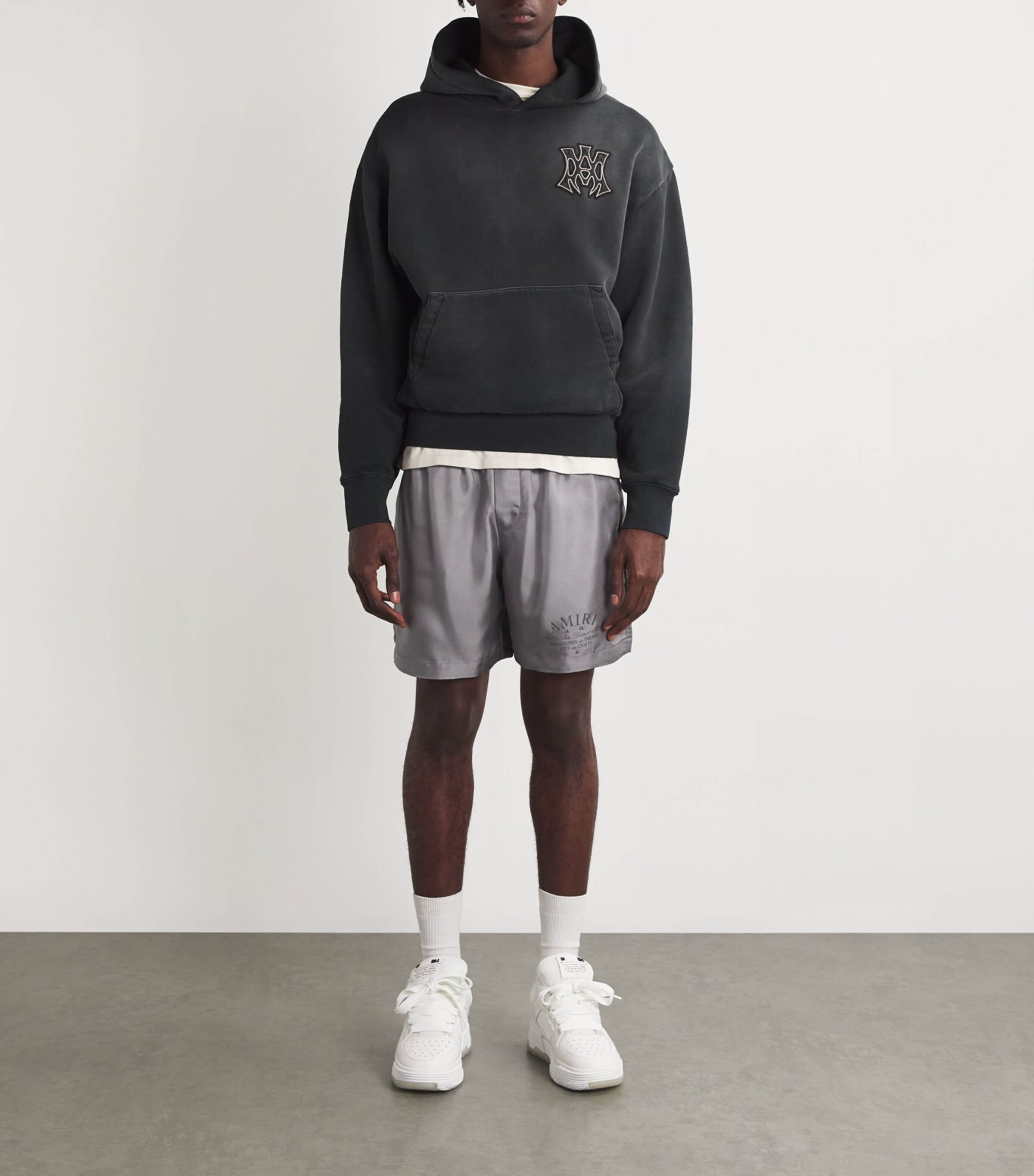 AMIRI Mens Cotton Logo Hoodie Black Image 2