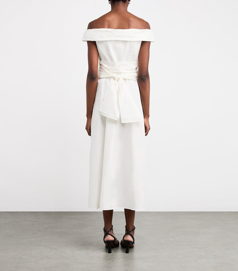 Off-The-Shoulder Midi Dress WHITE Image 3