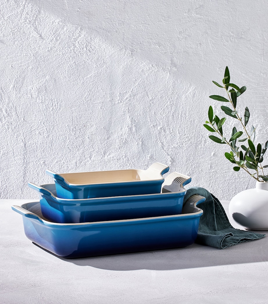 Stoneware Heritage Rectangular Dish (32cm) AZURE BLUE Image 6