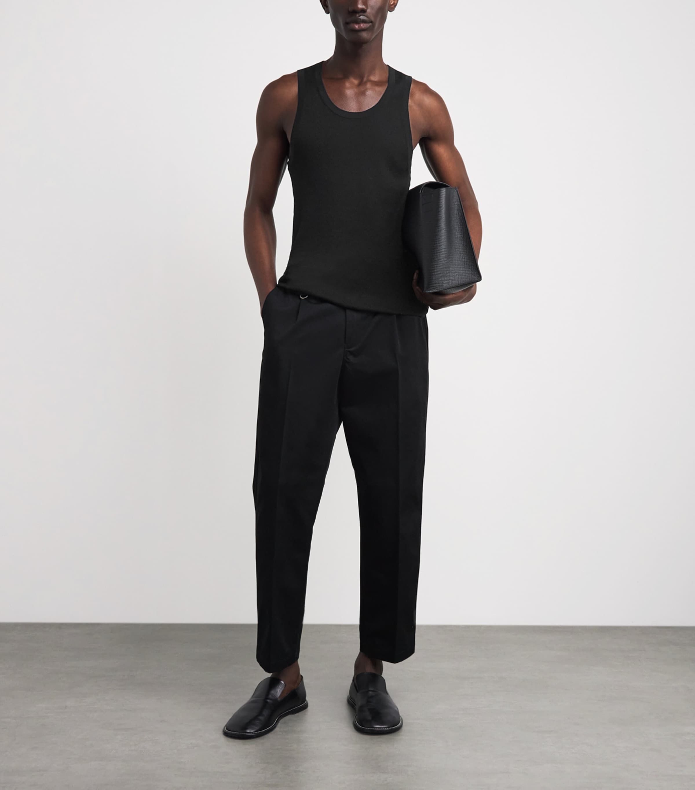 Simkhai Mens Cotton Elikai Tank Top Black Image 2