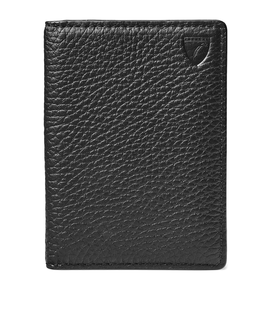 Leather Folded Card Holder BLACK Image 1
