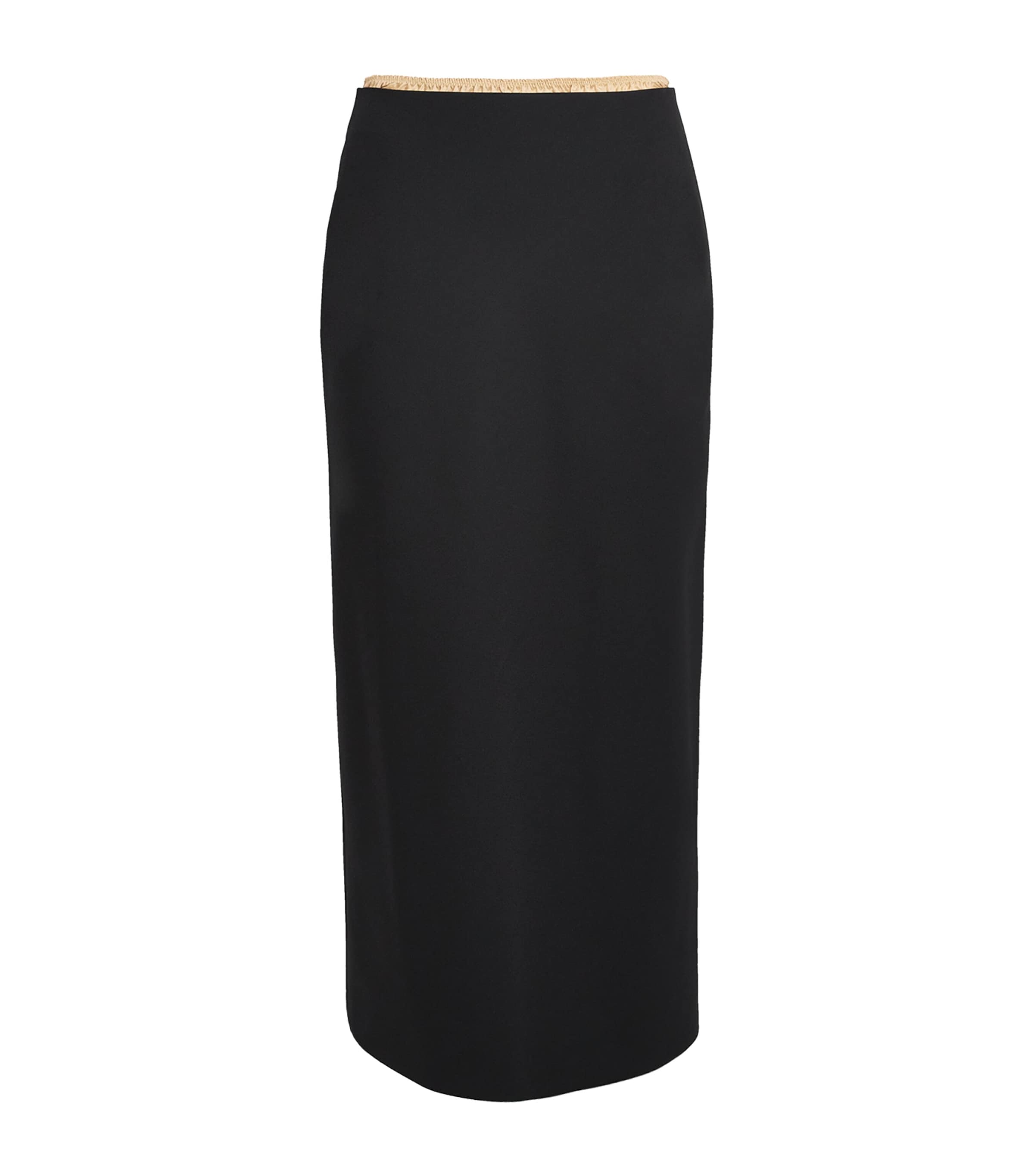 Shop Carven Grain De Poudre Wool Maxi Skirt With Underskirt In Black
