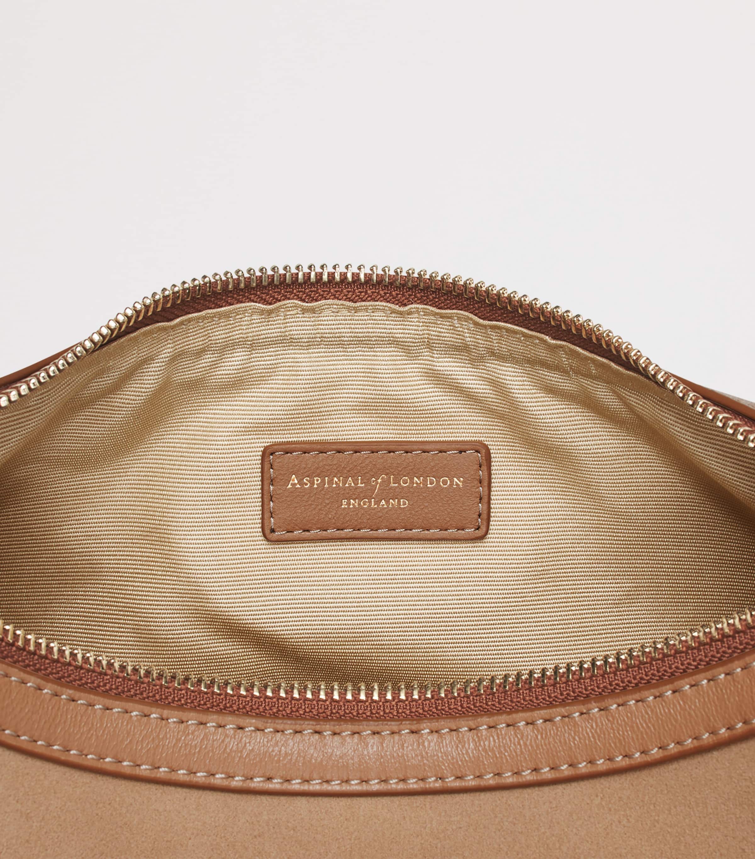 Aspinal Of London Small Leather Soho Crescent Shoulder Bag Naturaltan Image 7