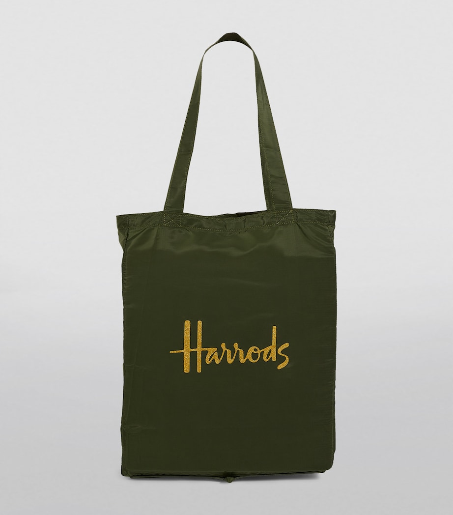 Harrods Recycled Logo Pocket Shopper Bag Green Image 3
