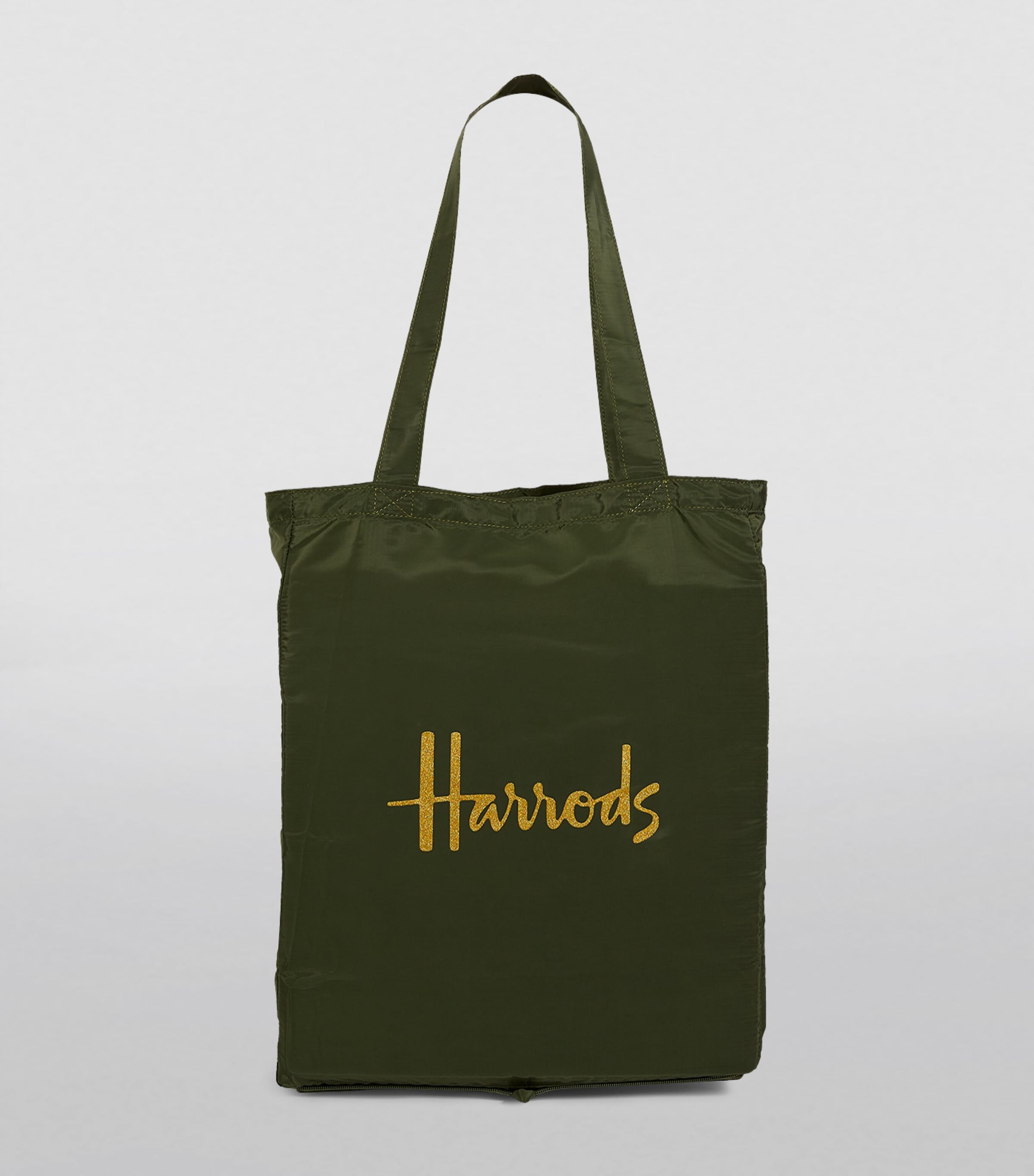 Harrods Green Recycled Logo Pocket Shopper Bag Harrods UK