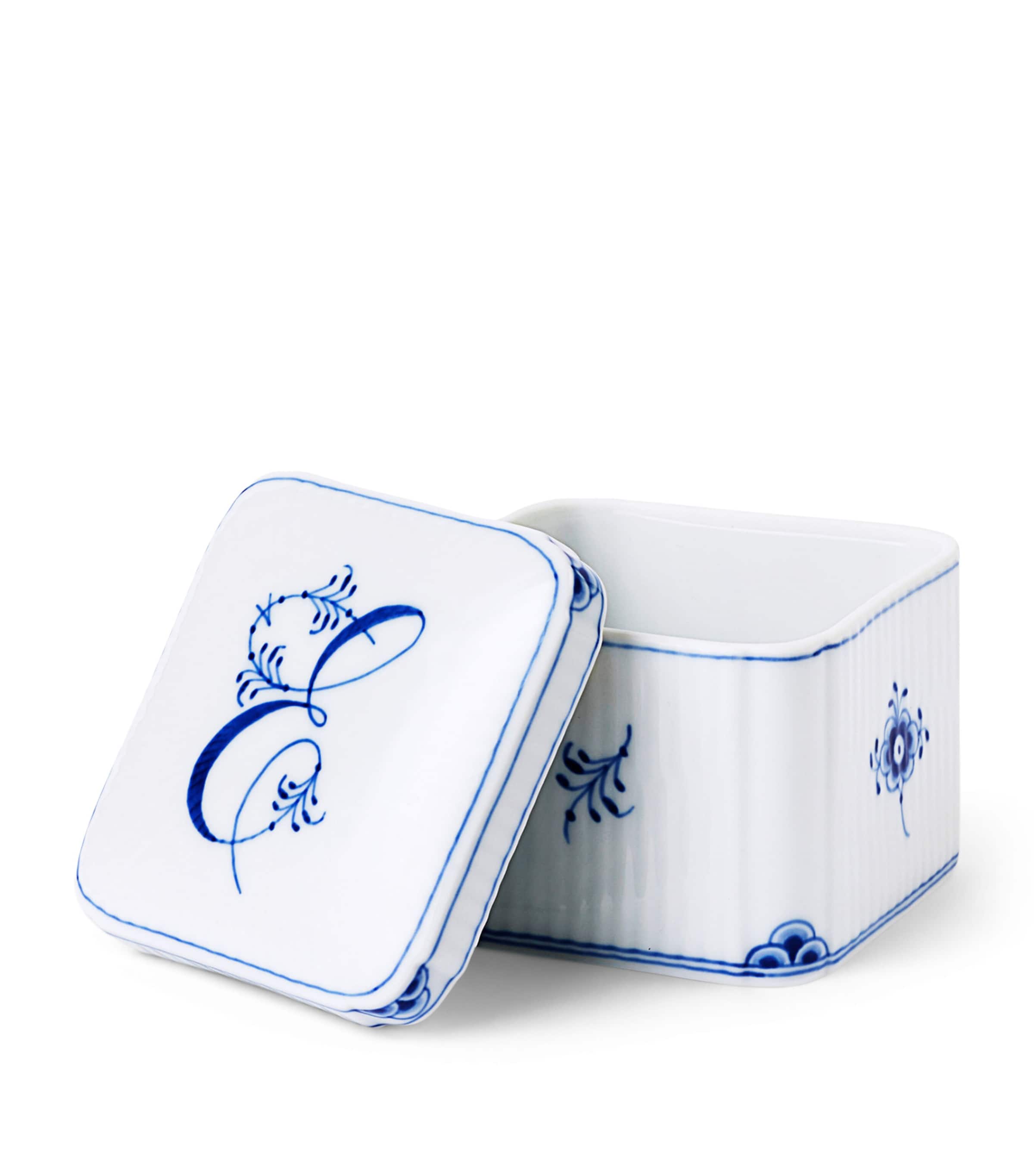Royal Copenhagen Porcelain Alphabet Bonbonniere Blue Image 3