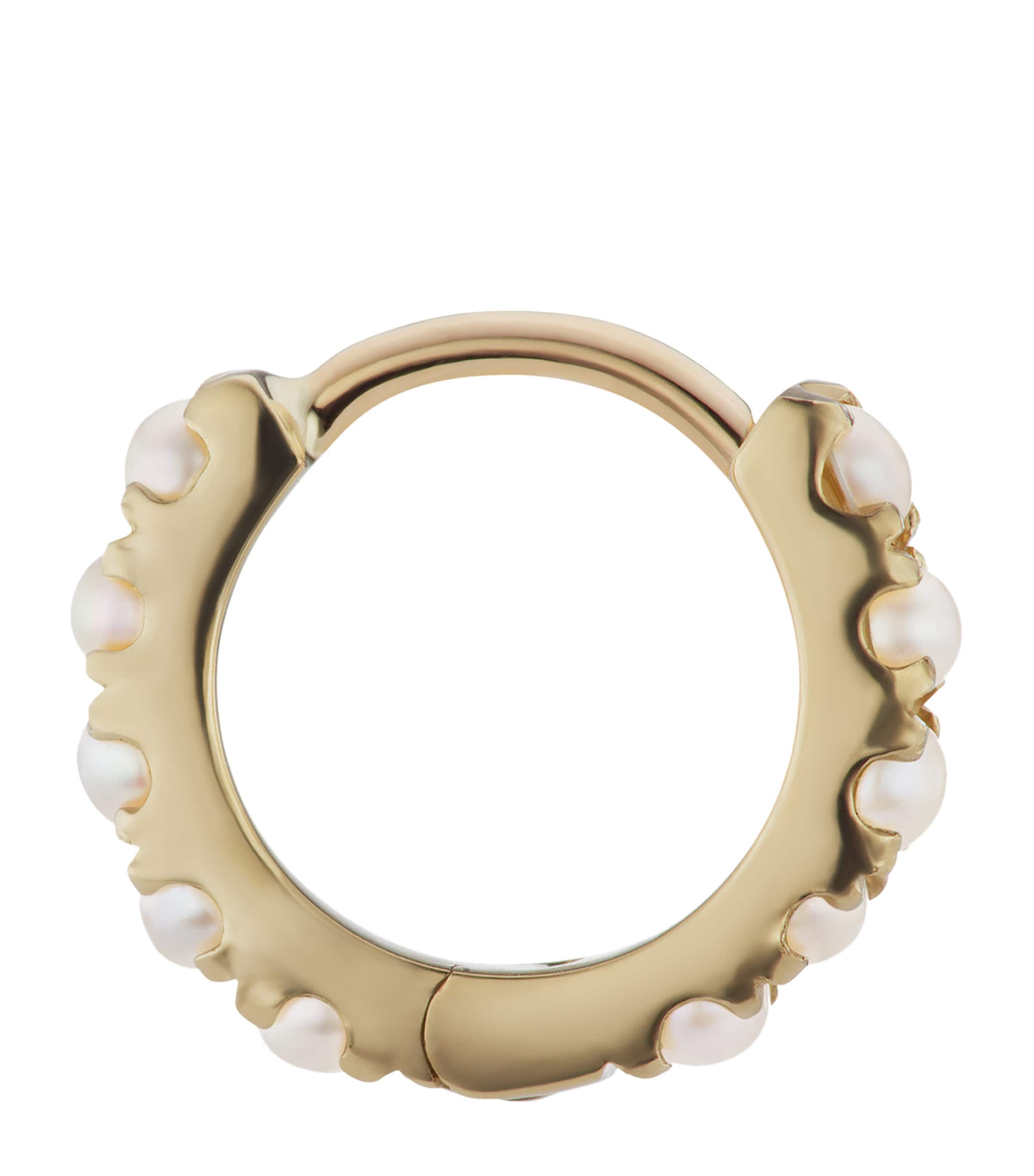 Maria Tash Yellow Gold Pearl Eternity Hoop Earring (6.5mm) Yellow Gold Image 3