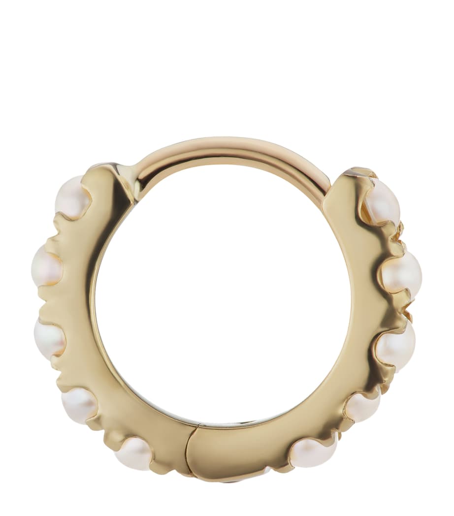 Maria Tash Yellow Gold Pearl Eternity Hoop Earring (6.5mm) Yellow Gold Image 3