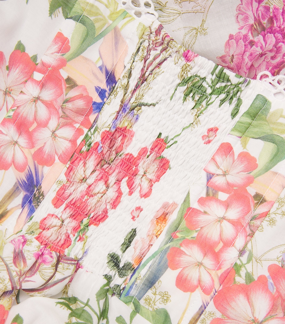 Strapless Danny Midi Dress WHITE BOTANICAL Image 5