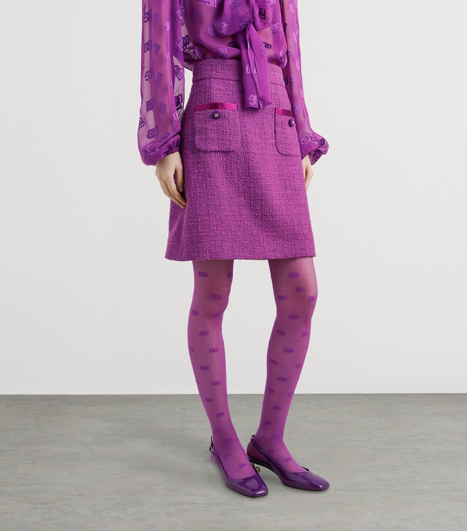 Tweed Mini Skirt F0571-PURPLE Image 4