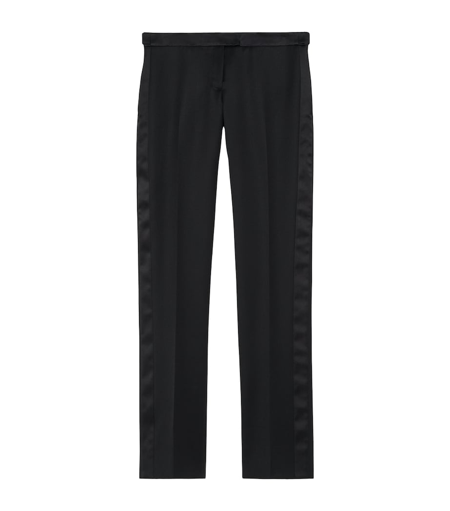 McQueen Womens Wool Slim Tuxedo Trousers Image 1